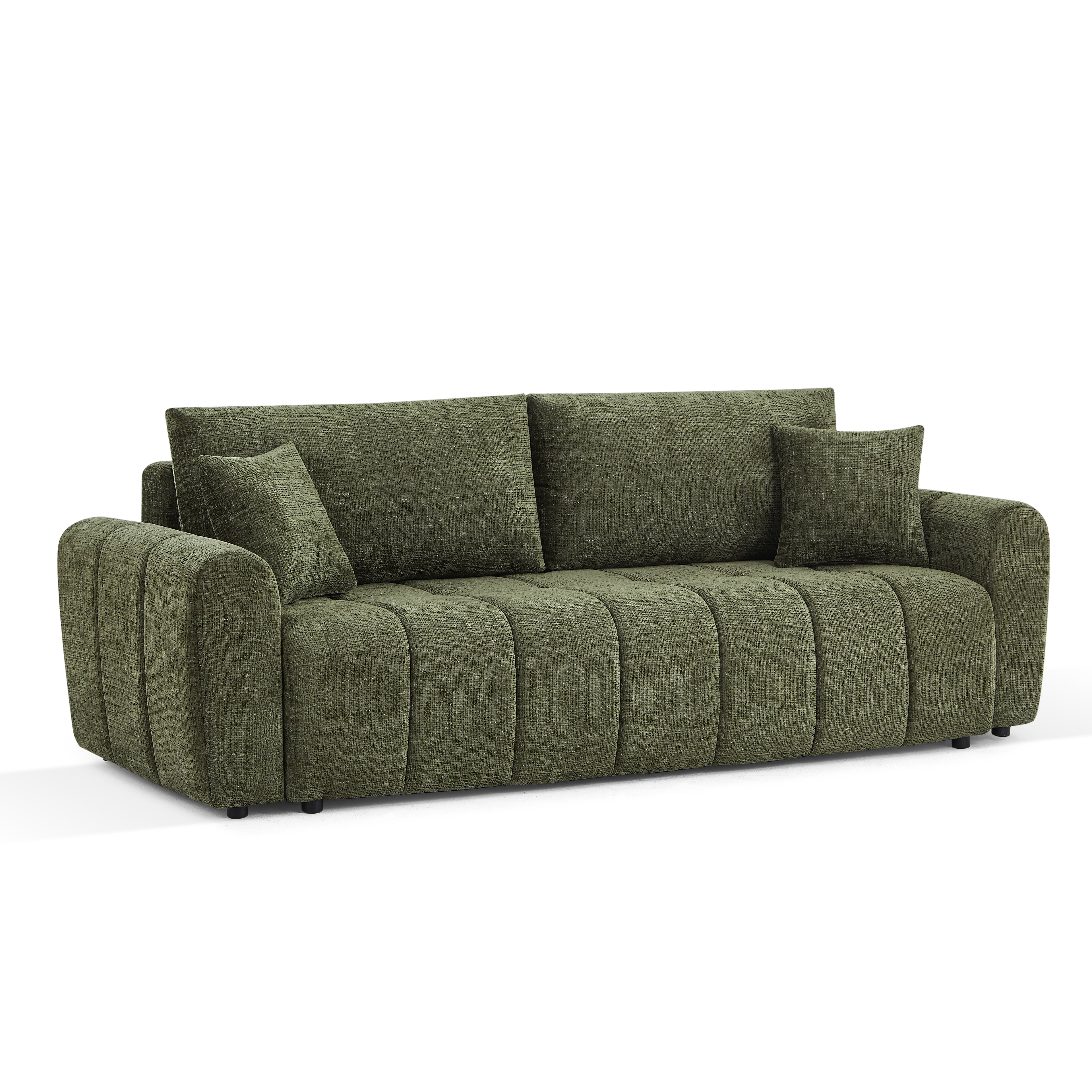 JONEA Convertible Sleeper Sofa – Textured Fabric 3-Seater Living Room Furniture
