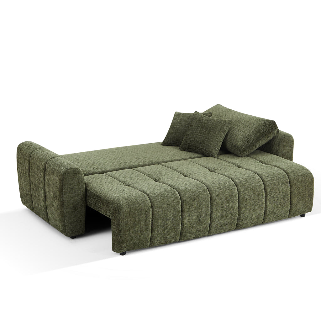 JONEA Convertible Sleeper Sofa – Textured Fabric 3-Seater Living Room Furniture