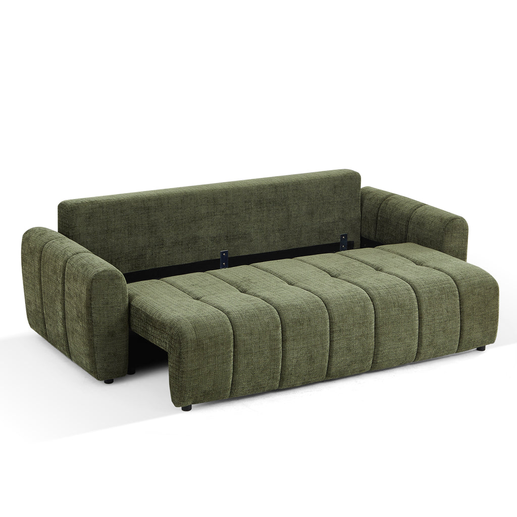 JONEA Convertible Sleeper Sofa – Textured Fabric 3-Seater Living Room Furniture