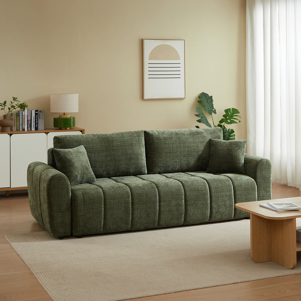 JONEA Convertible Sleeper Sofa – Textured Fabric 3-Seater Living Room Furniture