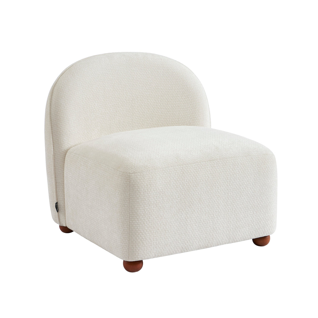JUDY 30" Chenille Fabric Accent Chair - Off White
