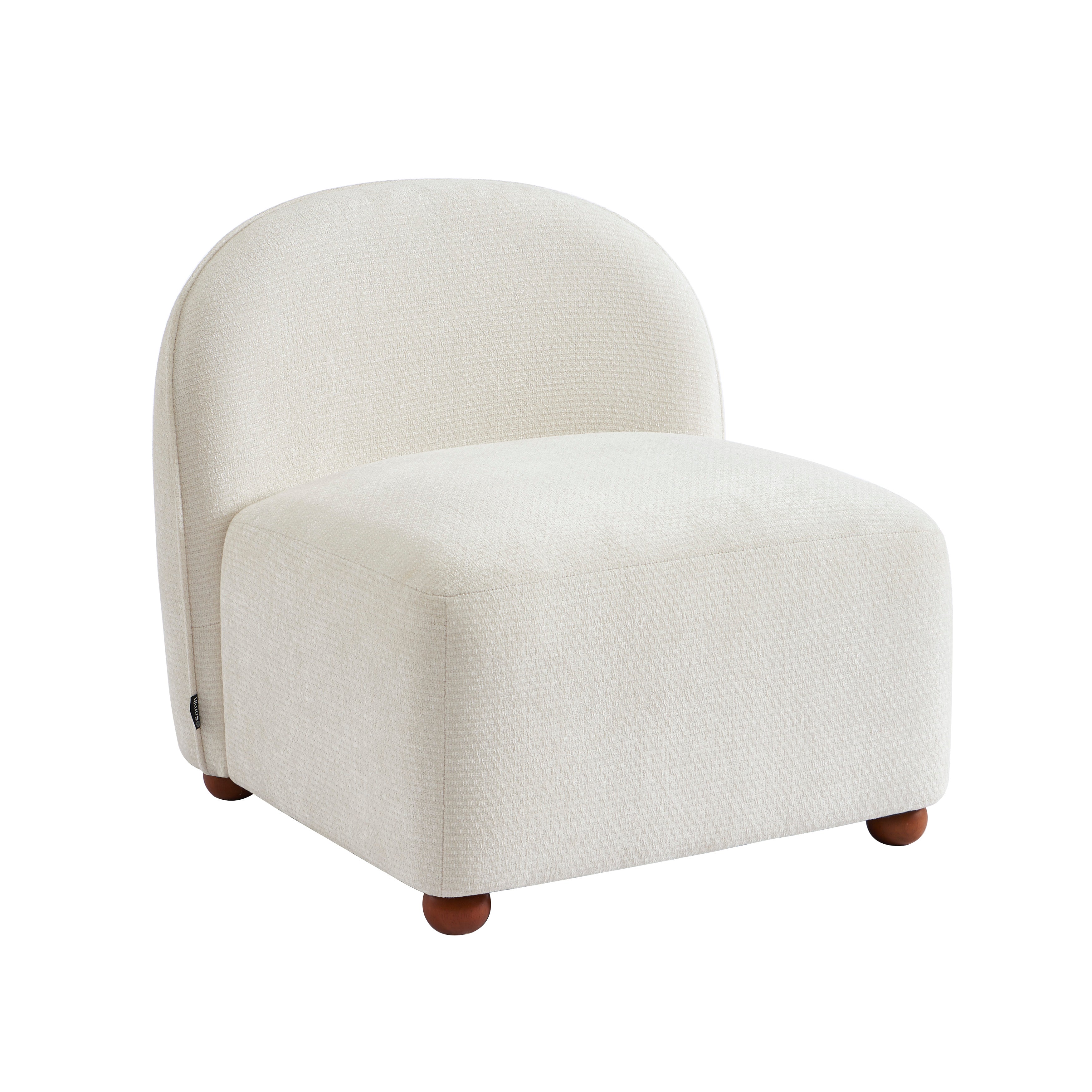 JUDY 30" Chenille Fabric Accent Chair - Off White
