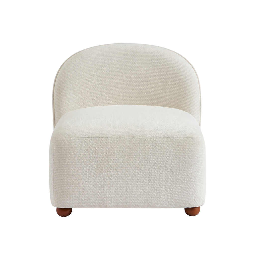 JUDY 30" Chenille Fabric Accent Chair - Off White