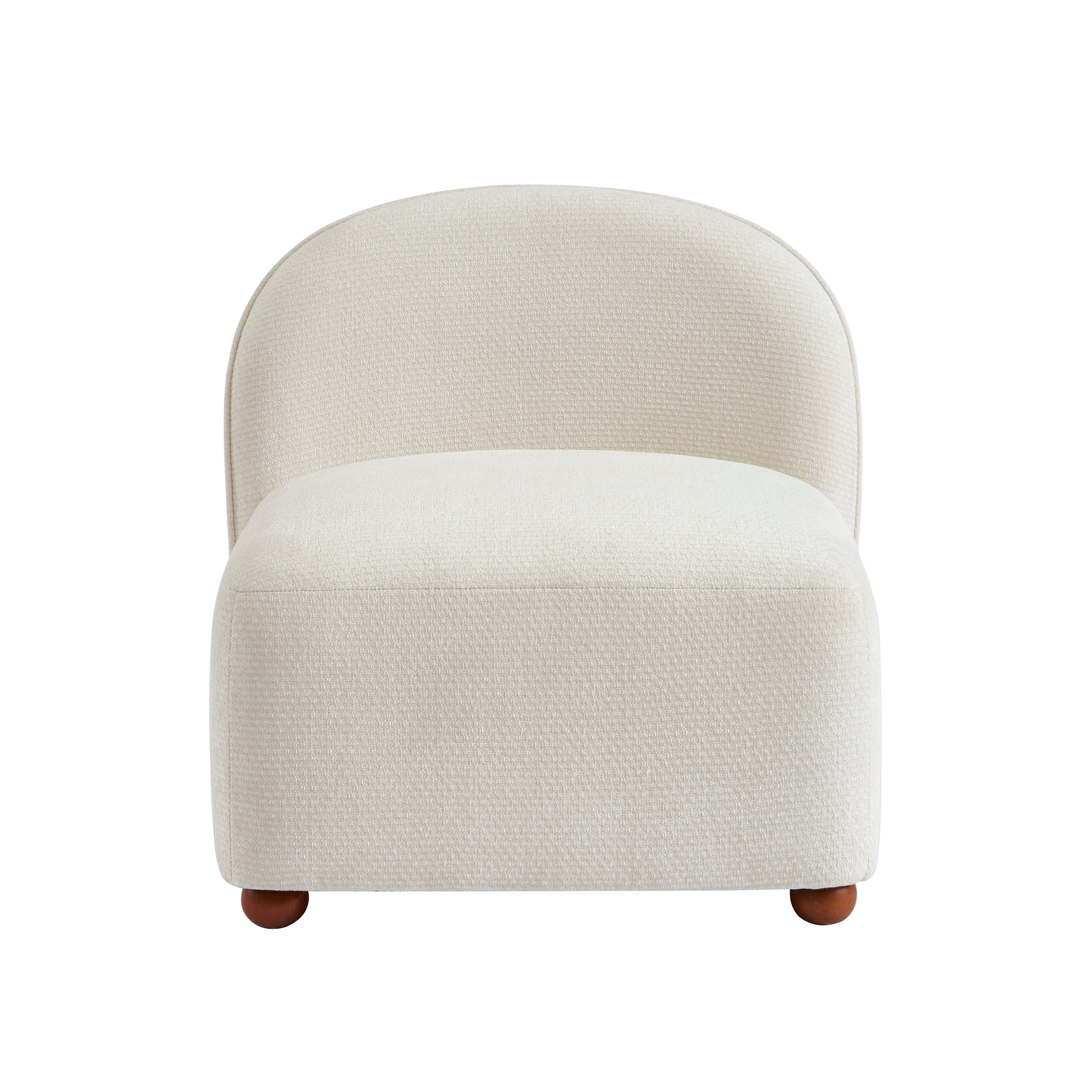 JUDY 30" Chenille Fabric Accent Chair - Off White