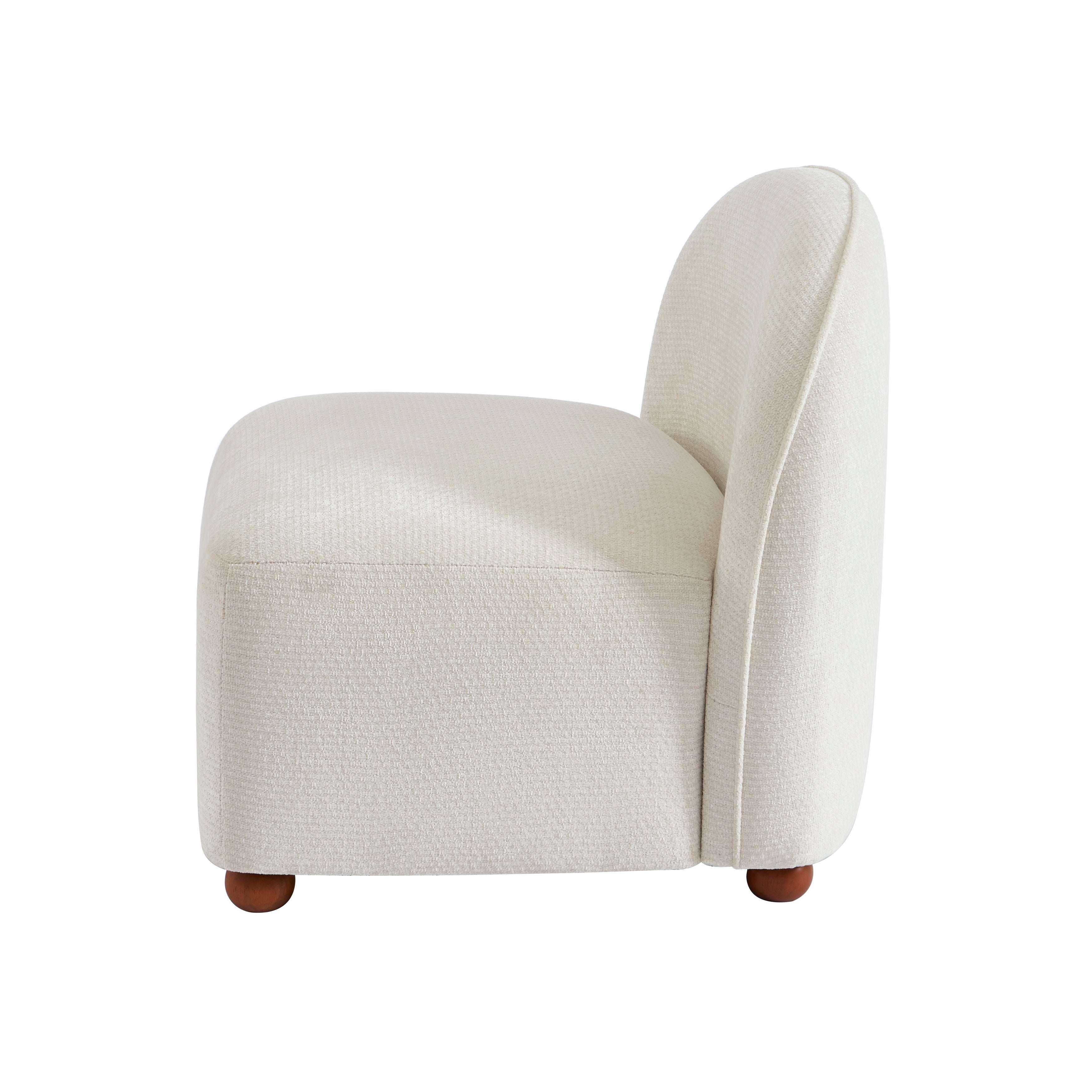 JUDY 30" Chenille Fabric Accent Chair - Off White