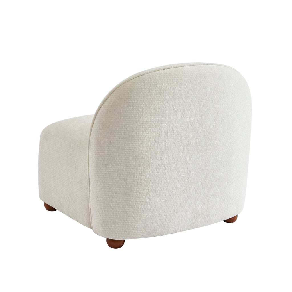 JUDY 30" Chenille Fabric Accent Chair - Off White
