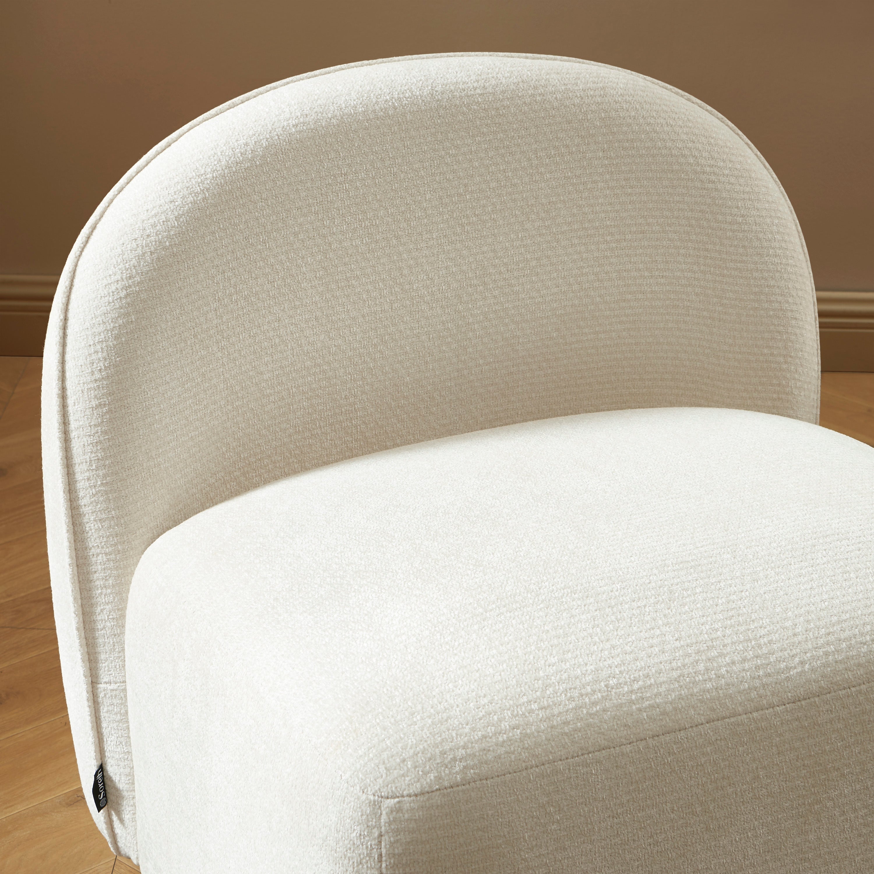 JUDY 30" Chenille Fabric Accent Chair - Off White