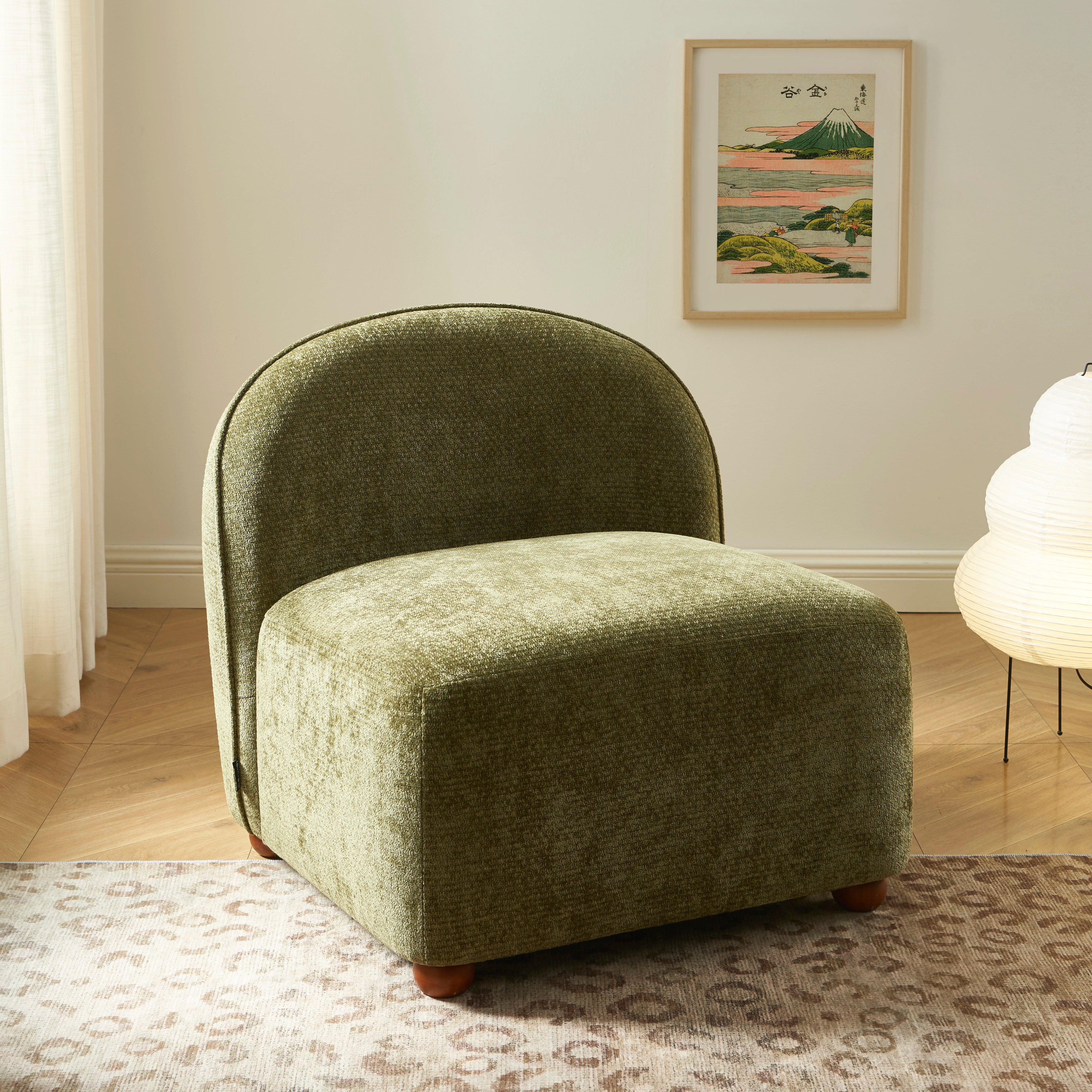 JUDY 30" Chenille Fabric Accent Chair - Green