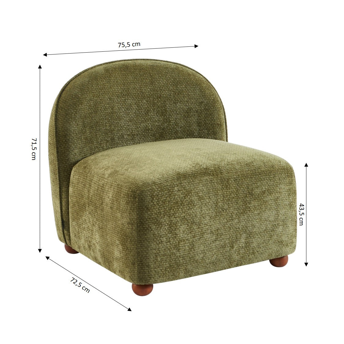JUDY 30" Chenille Fabric Accent Chair - Green