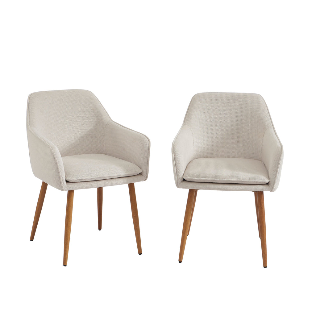 KALLI Set of 2 Upholstered Accent Armchairs – White
