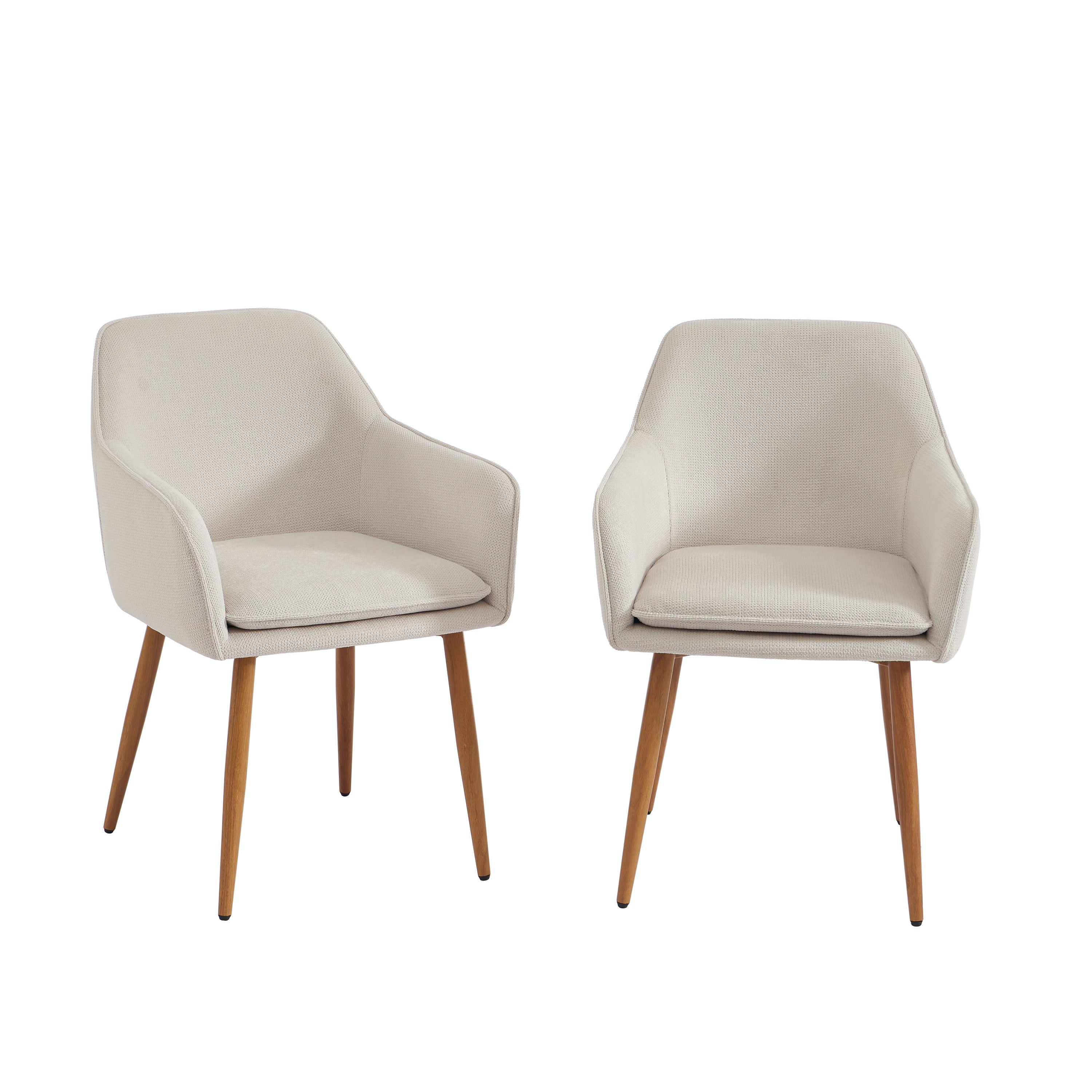 KALLI Set of 2 Upholstered Accent Armchairs – White