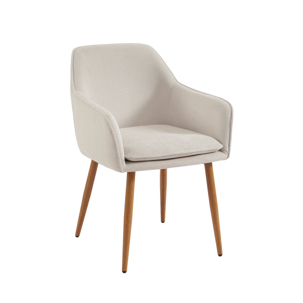 KALLI Set of 2 Upholstered Accent Armchairs – White