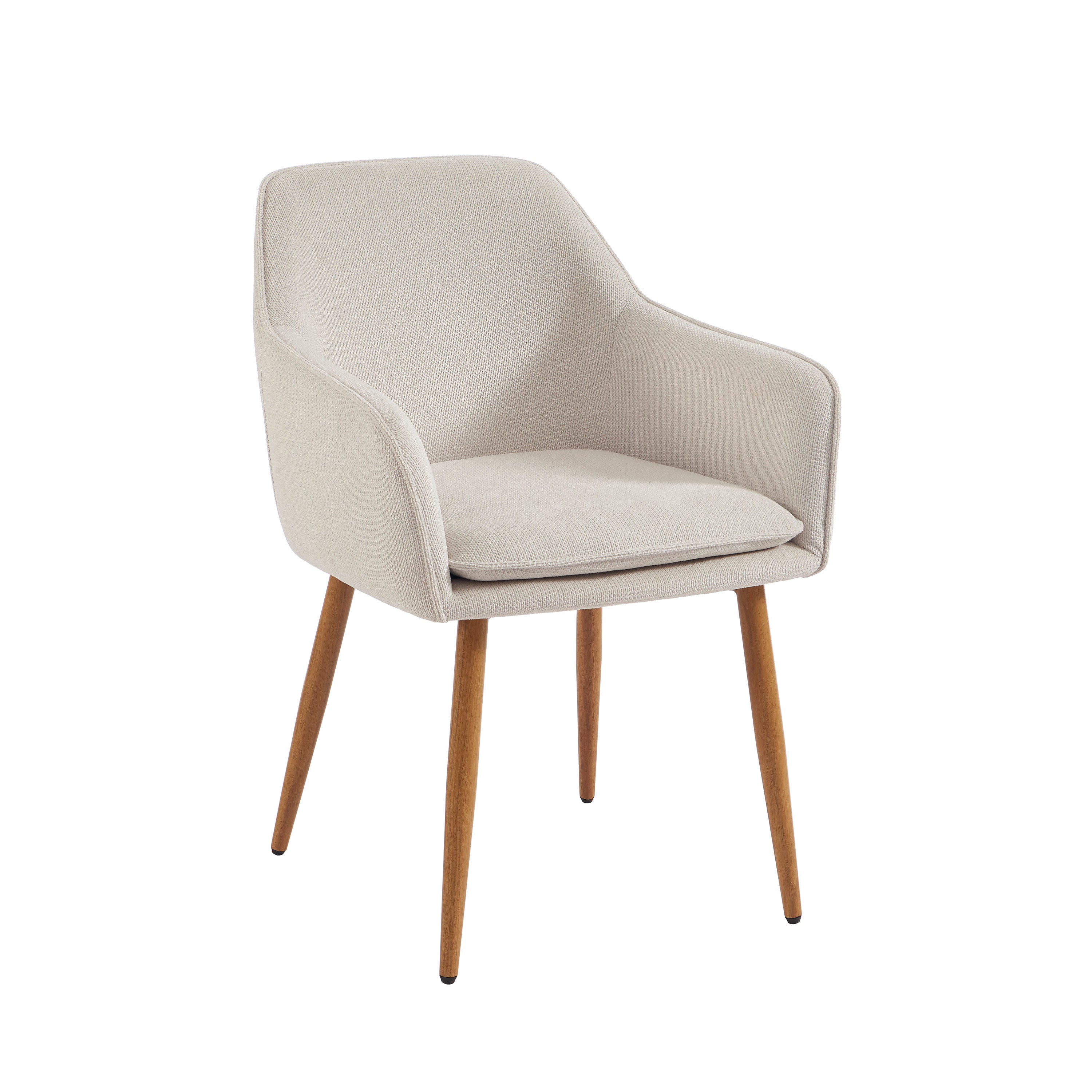 KALLI Set of 2 Upholstered Accent Armchairs – White