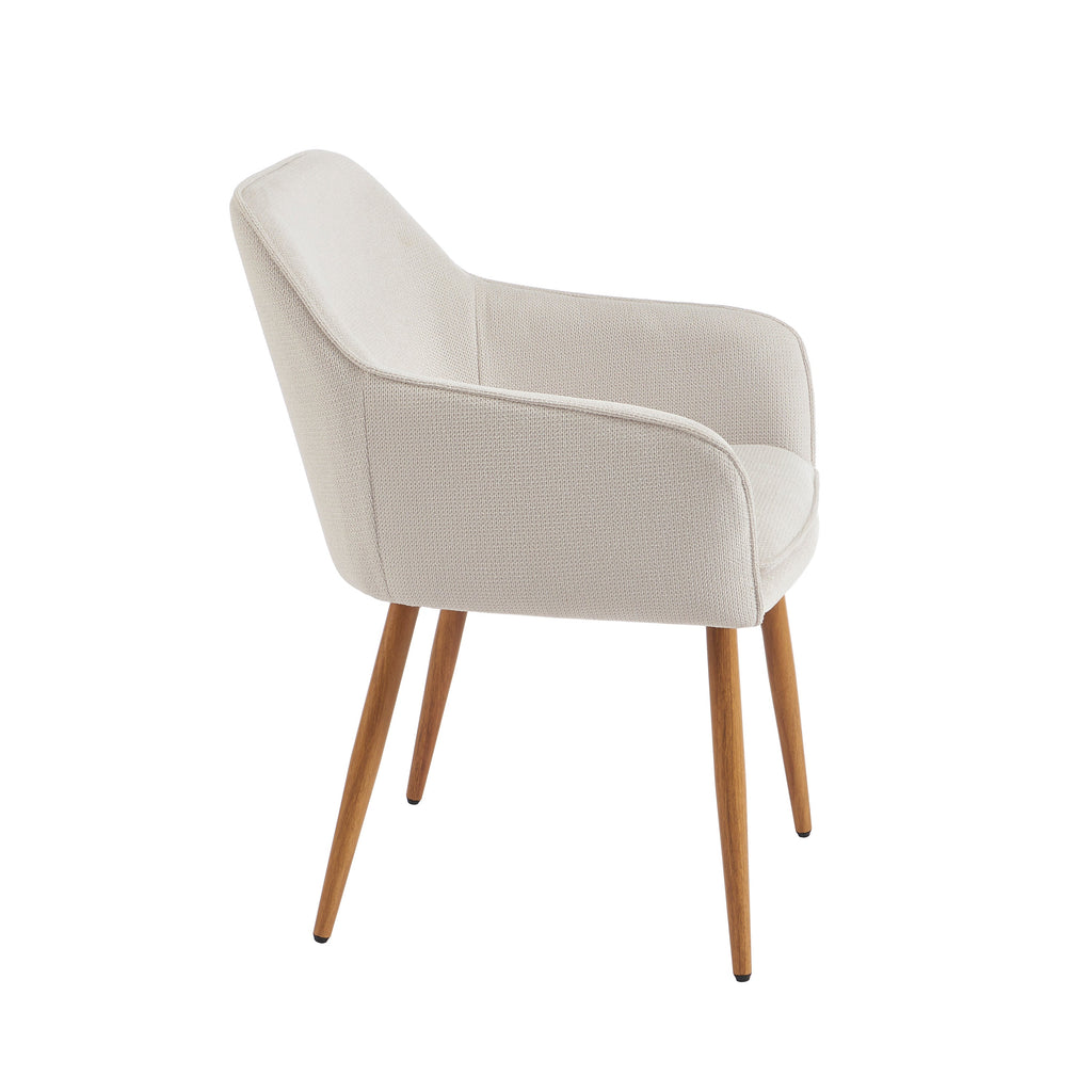 KALLI Set of 2 Upholstered Accent Armchairs – White