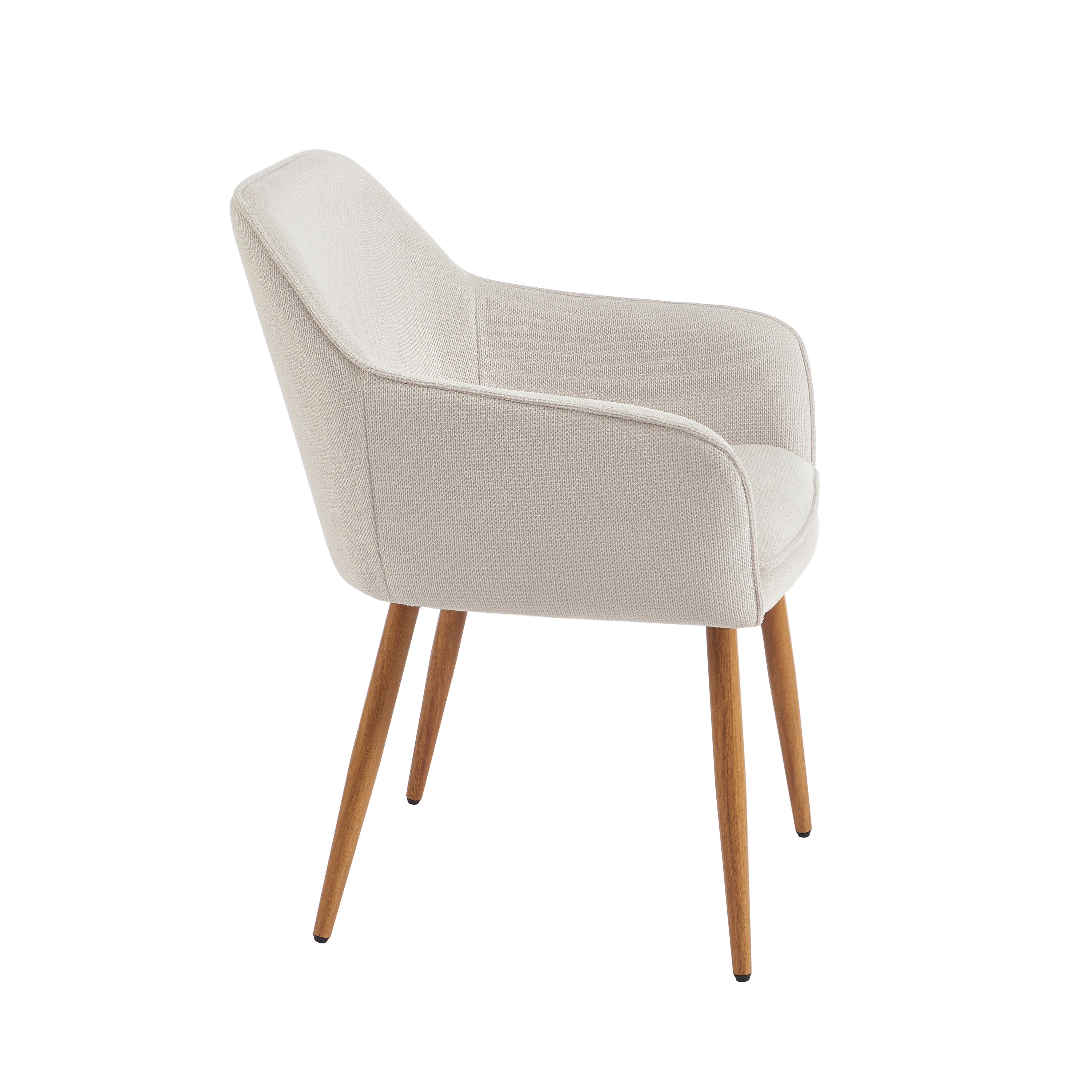 KALLI Set of 2 Upholstered Accent Armchairs – White