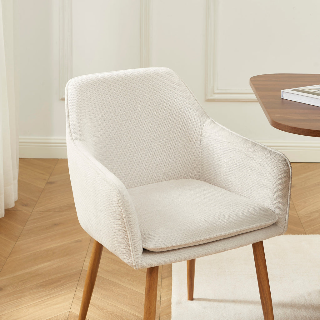 KALLI Set of 2 Upholstered Accent Armchairs – White