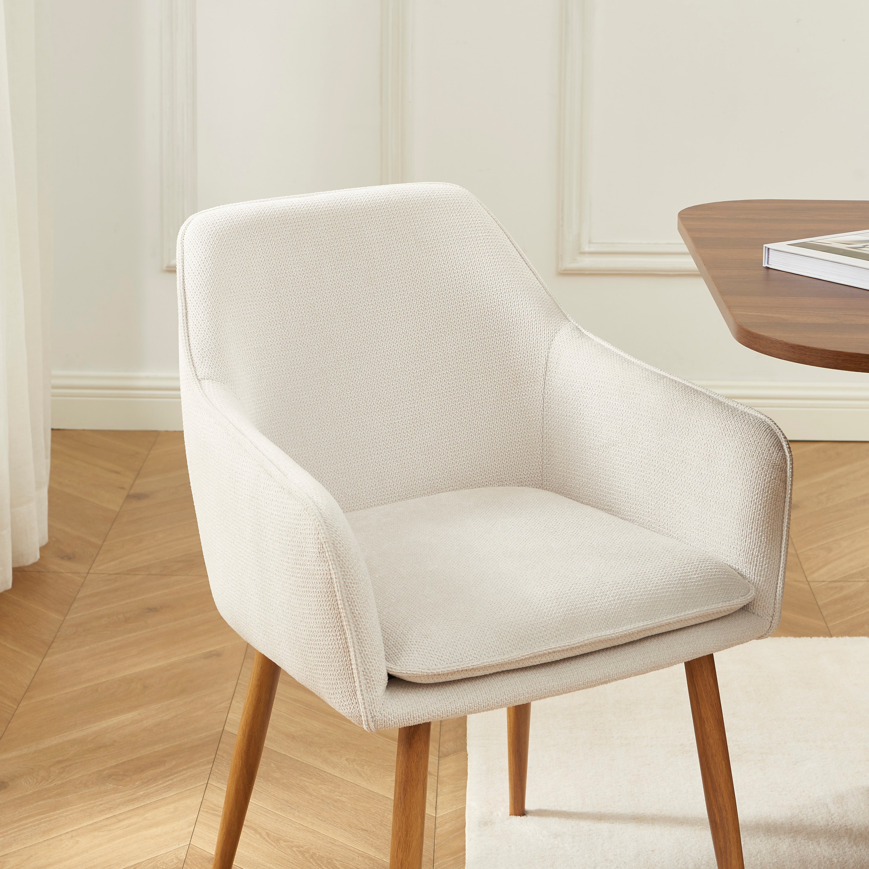 KALLI Set of 2 Upholstered Accent Armchairs – White