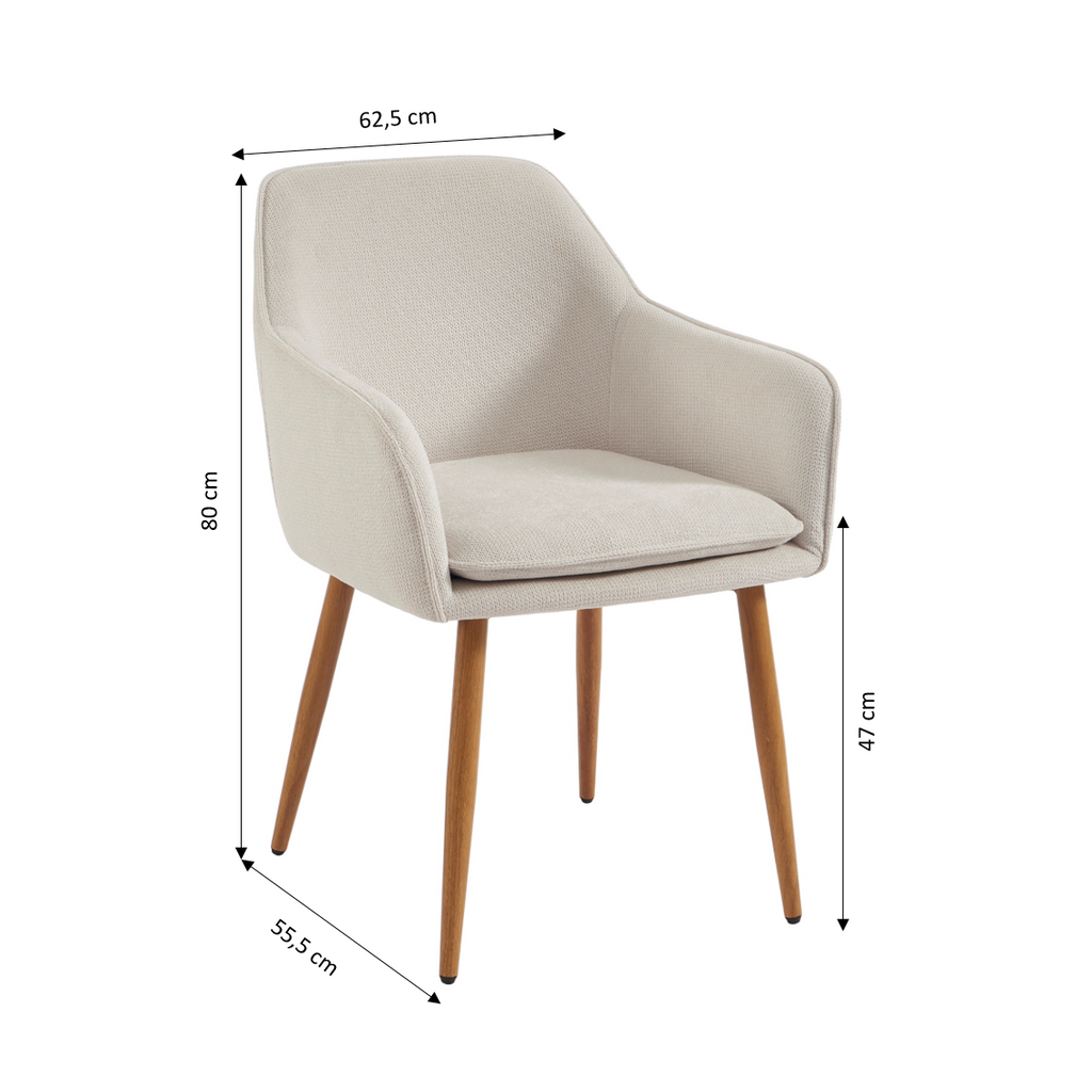 KALLI Set of 2 Upholstered Accent Armchairs – White