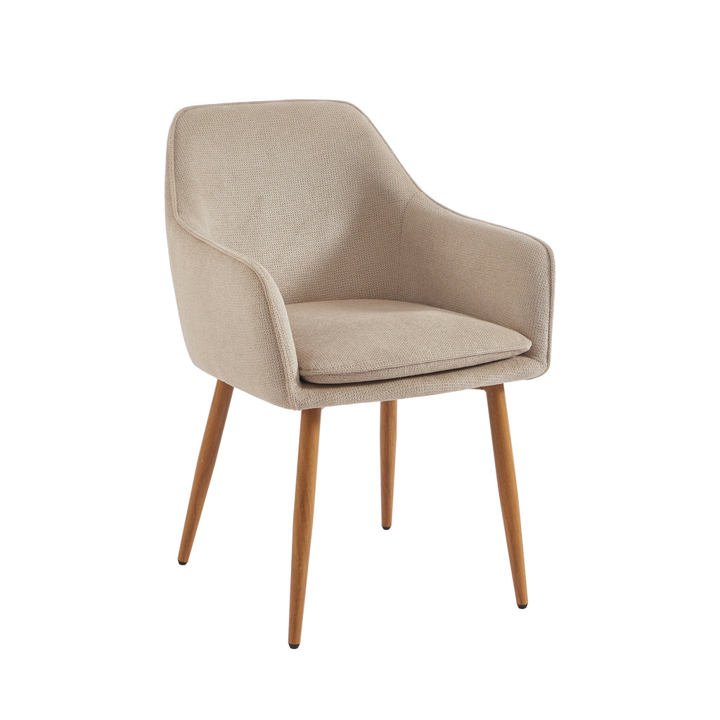 KALLI Set of 2 Upholstered Accent Armchairs – Greige