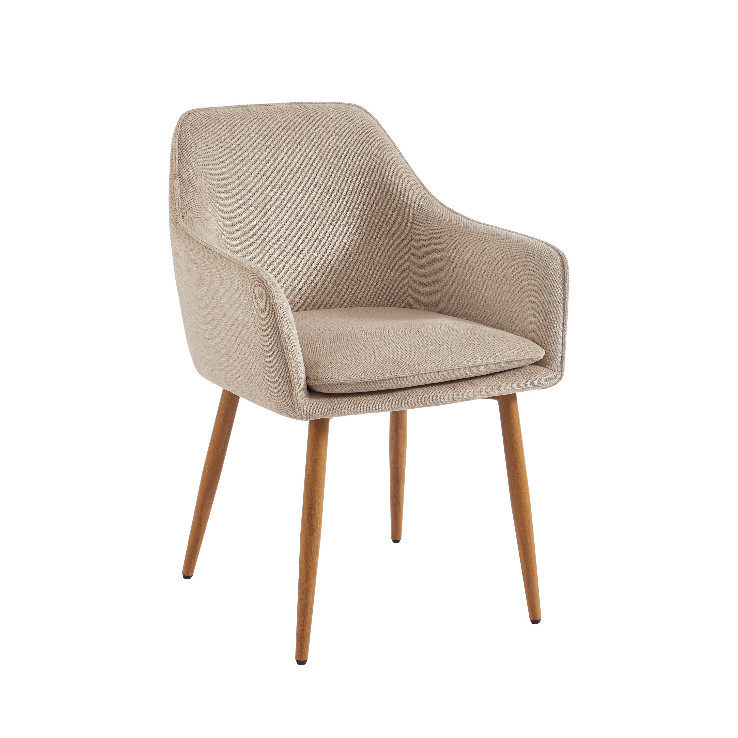 KALLI Set of 2 Upholstered Accent Armchairs – Greige