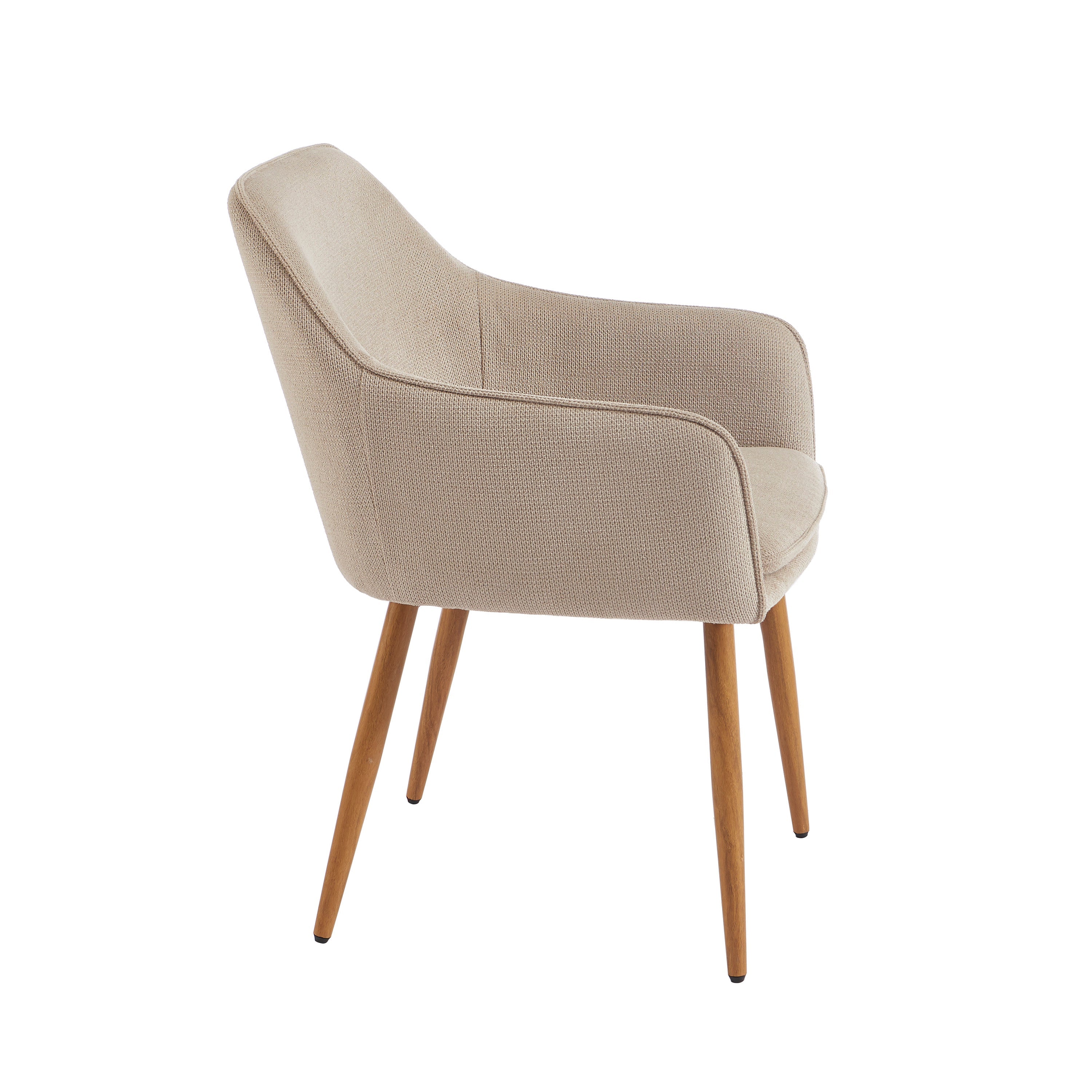KALLI Set of 2 Upholstered Accent Armchairs – Greige