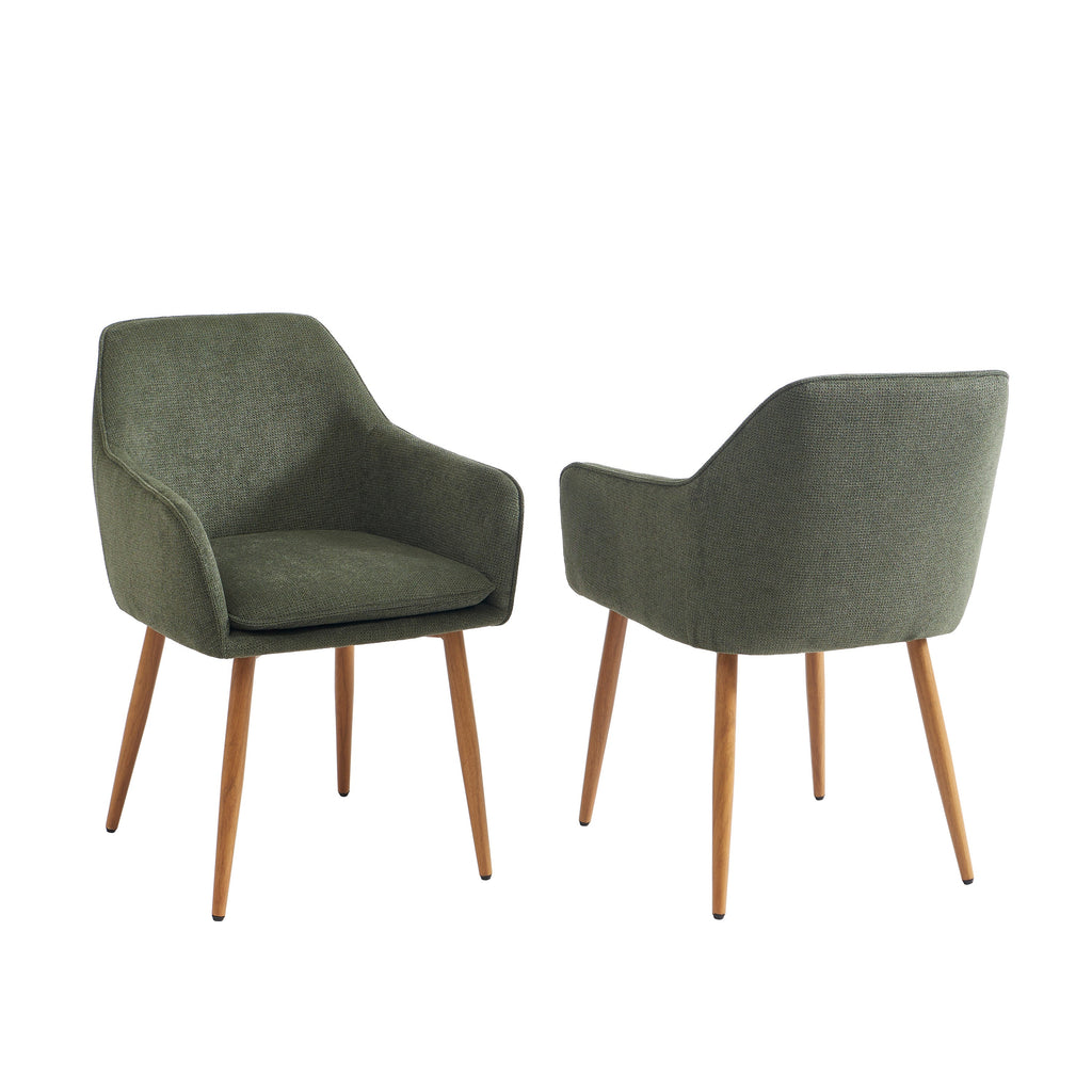 KALLI Set of 2 Upholstered Accent Armchairs – Green