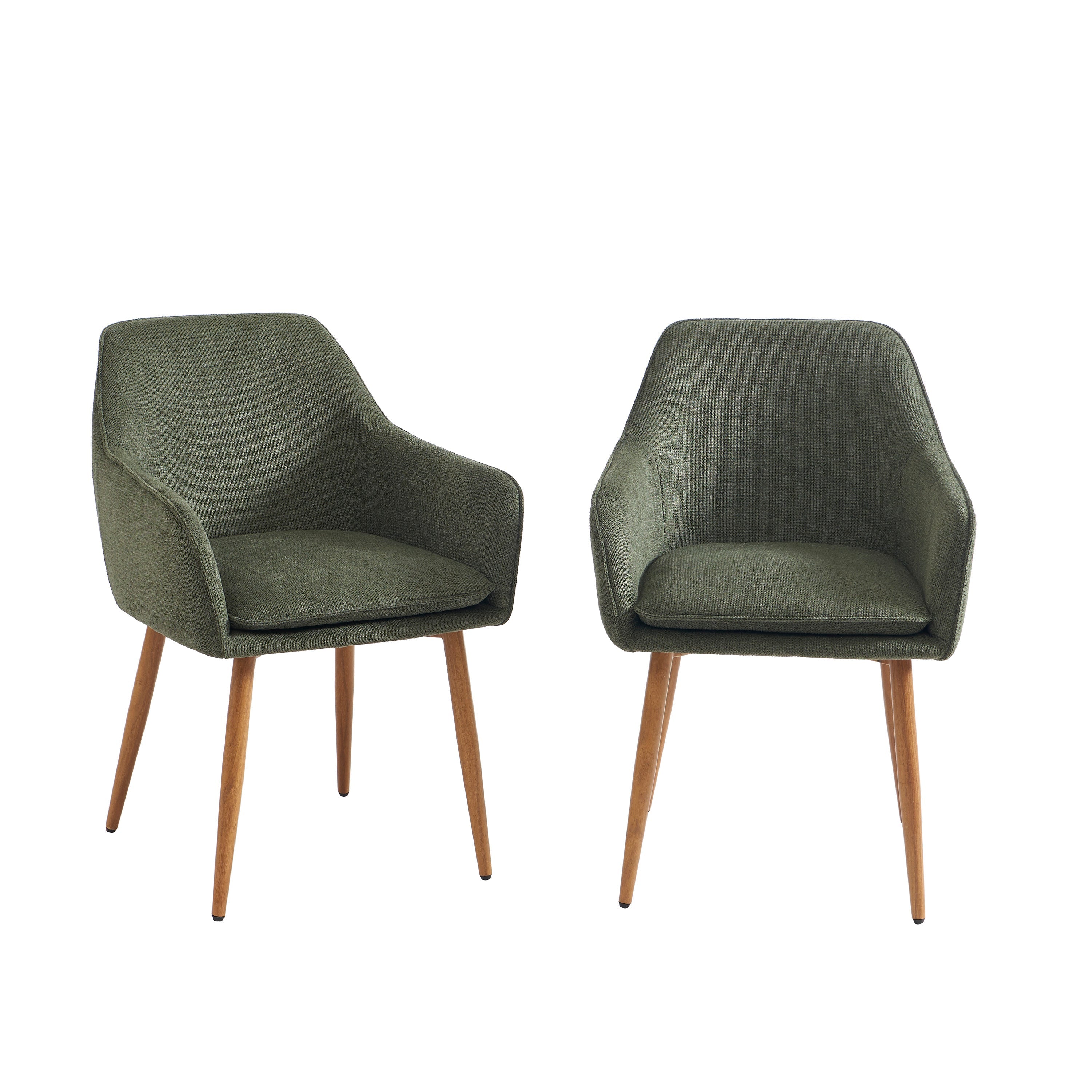KALLI Set of 2 Upholstered Accent Armchairs – Green