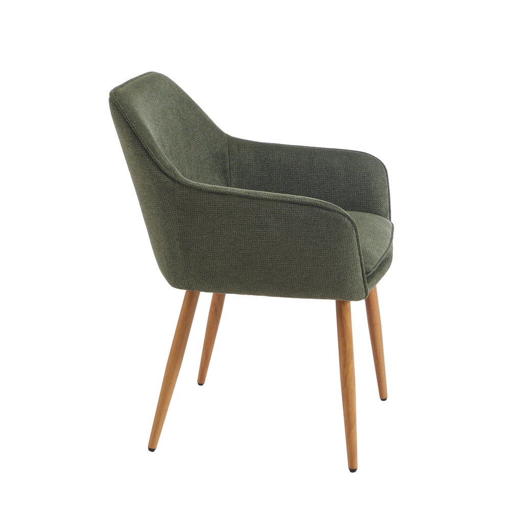 KALLI Set of 2 Upholstered Accent Armchairs – Green