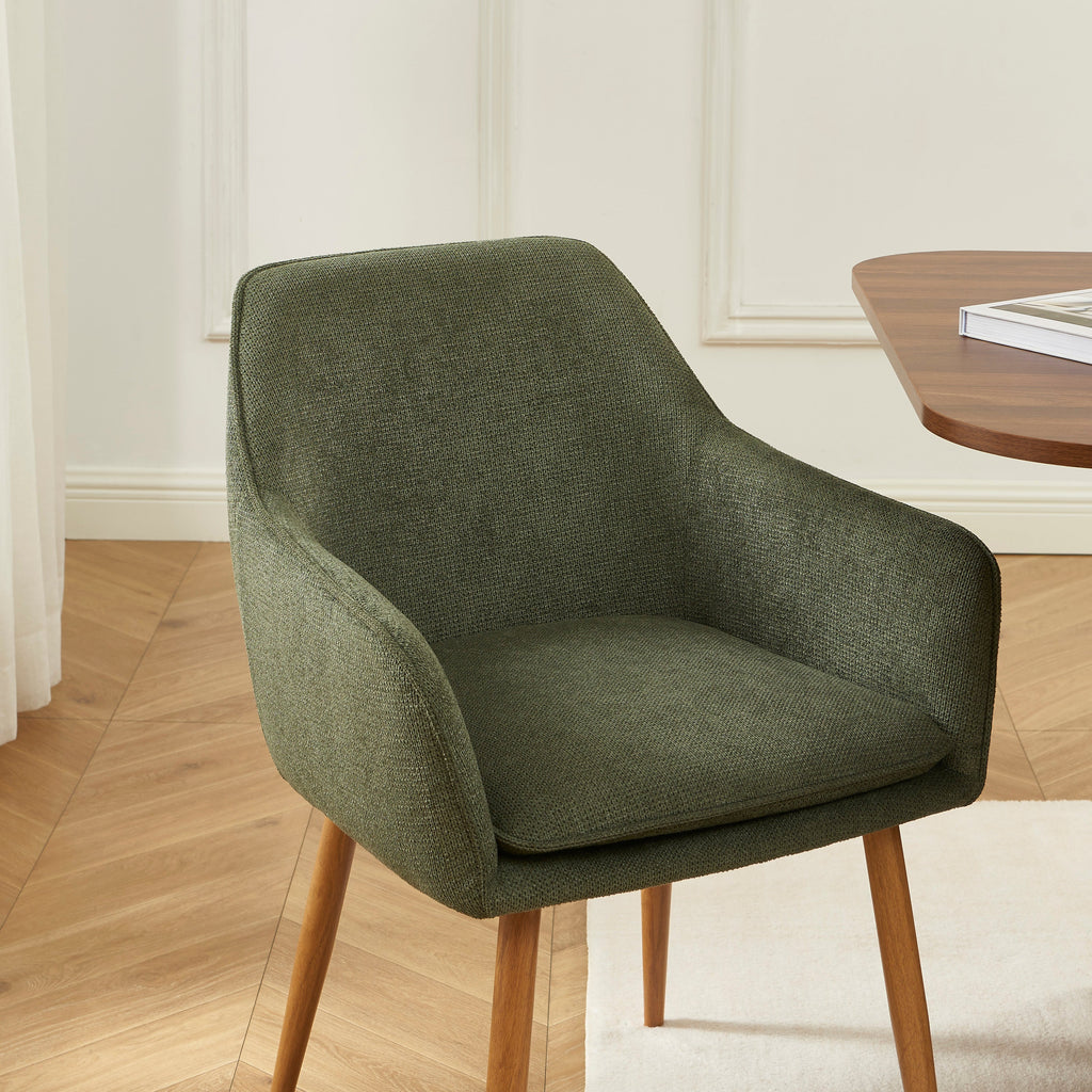 KALLI Set of 2 Upholstered Accent Armchairs – Green