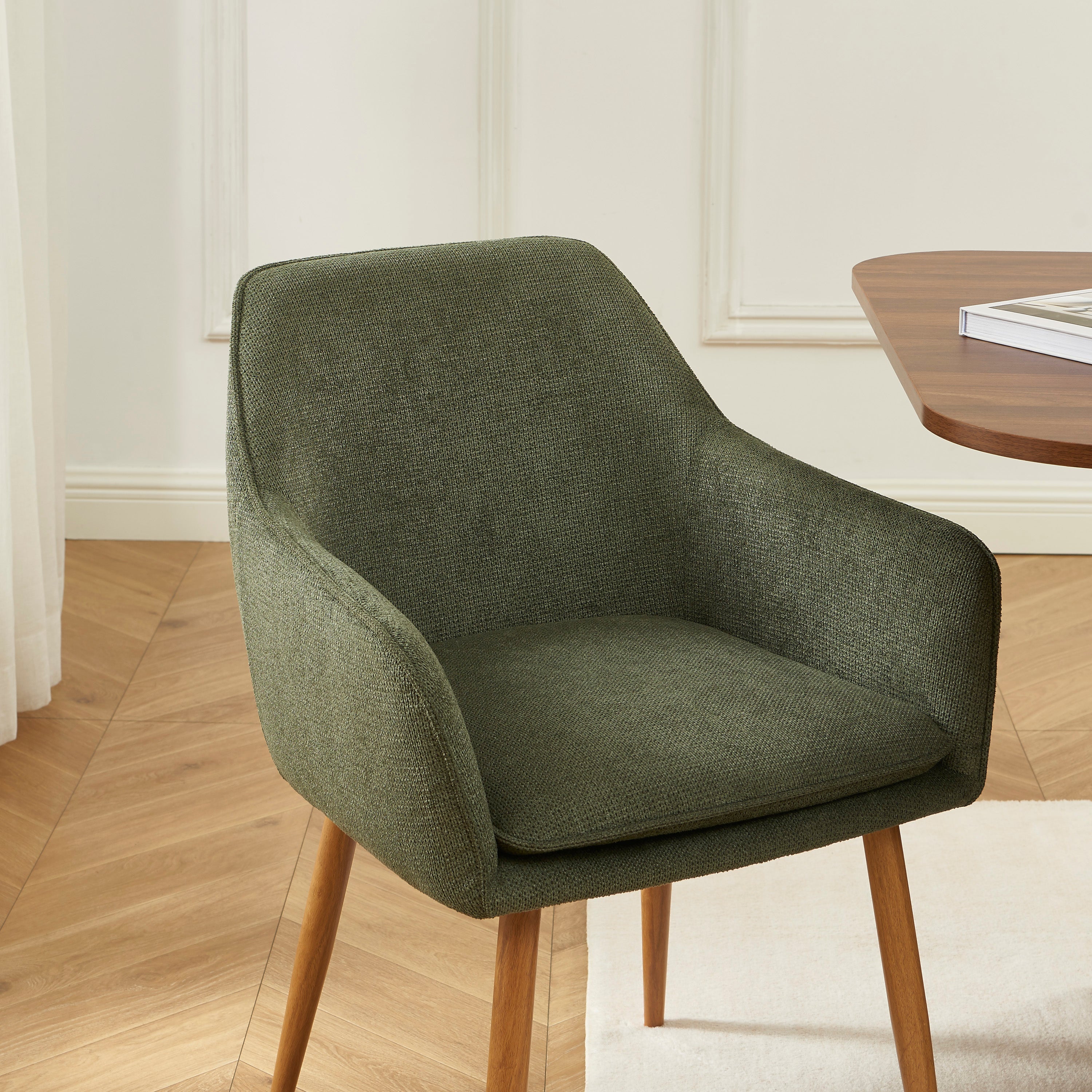 KALLI Set of 2 Upholstered Accent Armchairs – Green