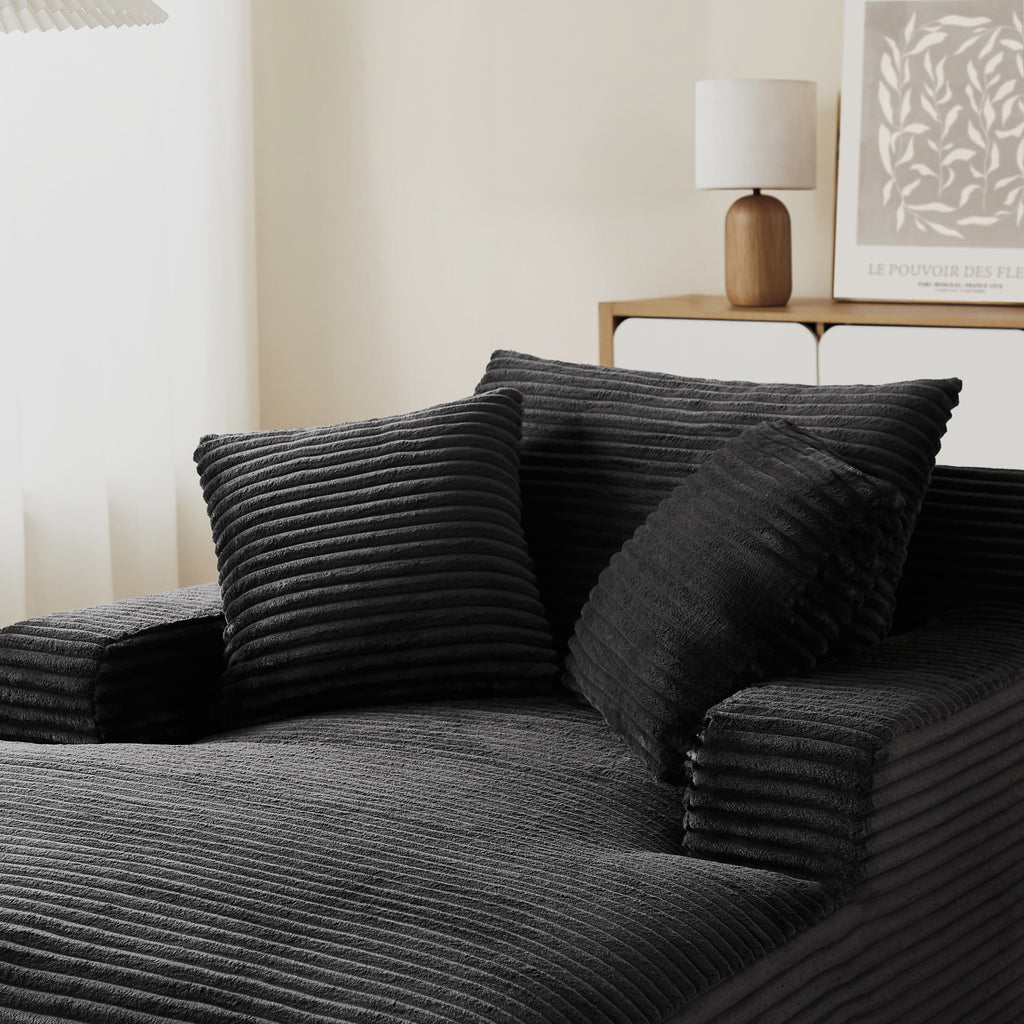 KENEDY Deep Compact Armchair – Corduroy Velvet Accent Chair For Modern Living Spaces
