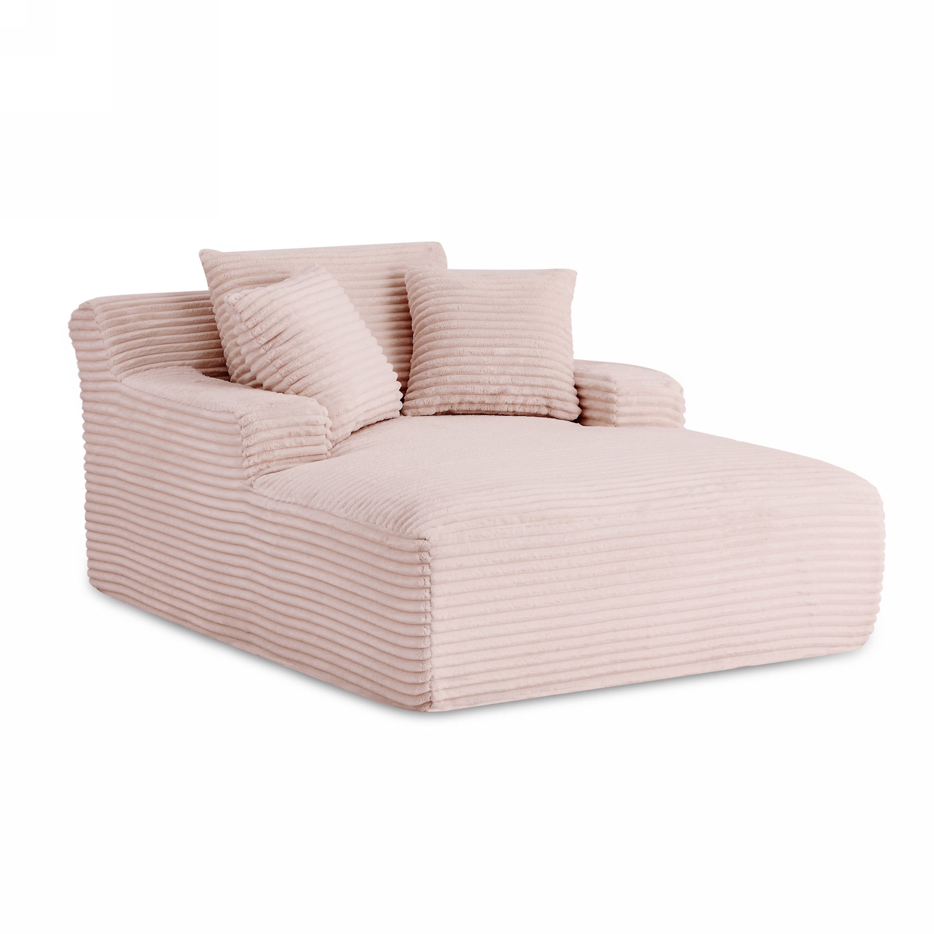 Deep Compact Fixed Sofa Kenedy 1 Seater Corduroy Velvet Pink – Pink