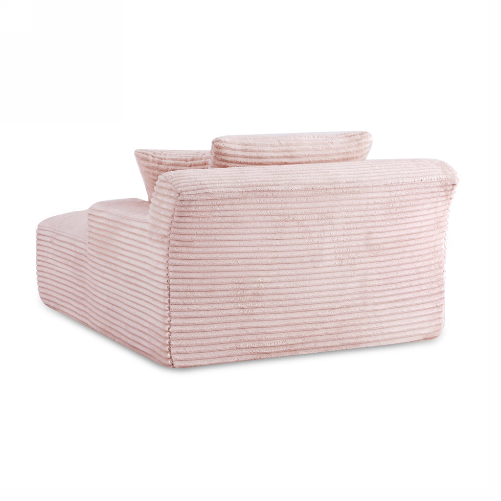 Deep Compact Fixed Sofa Kenedy 1 Seater Corduroy Velvet Pink – Pink