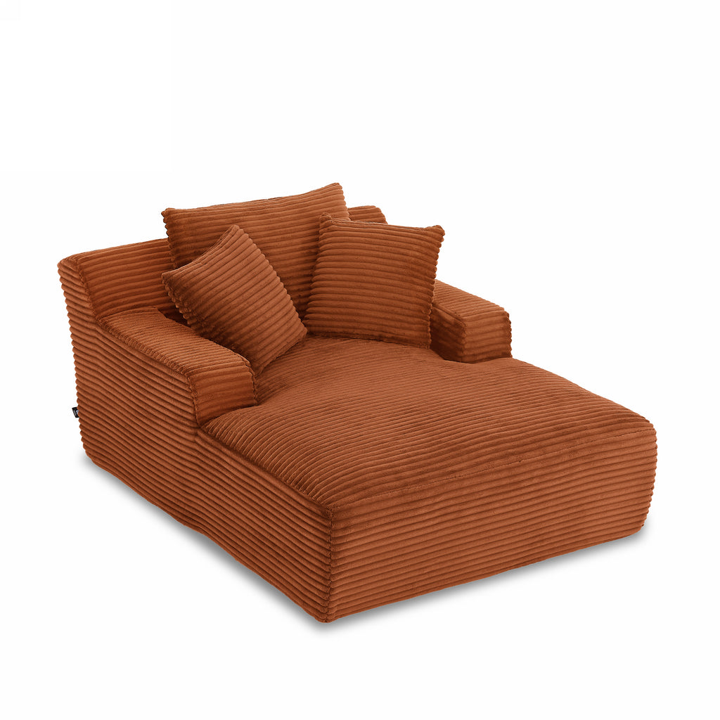 KENEDY Deep Compact Armchair – Corduroy Velvet Accent Chair For Modern Living Spaces