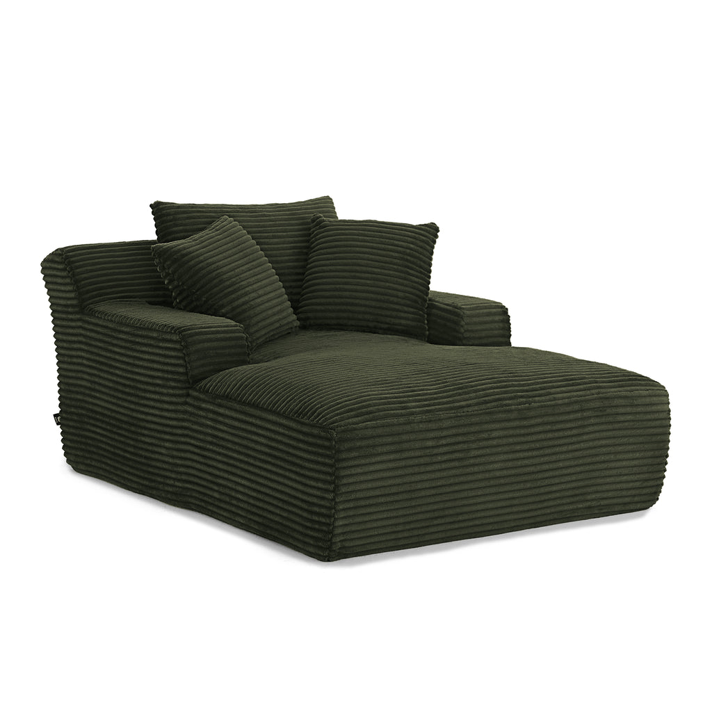 KENEDY Deep Compact Armchair – Corduroy Velvet Accent Chair For Modern Living Spaces