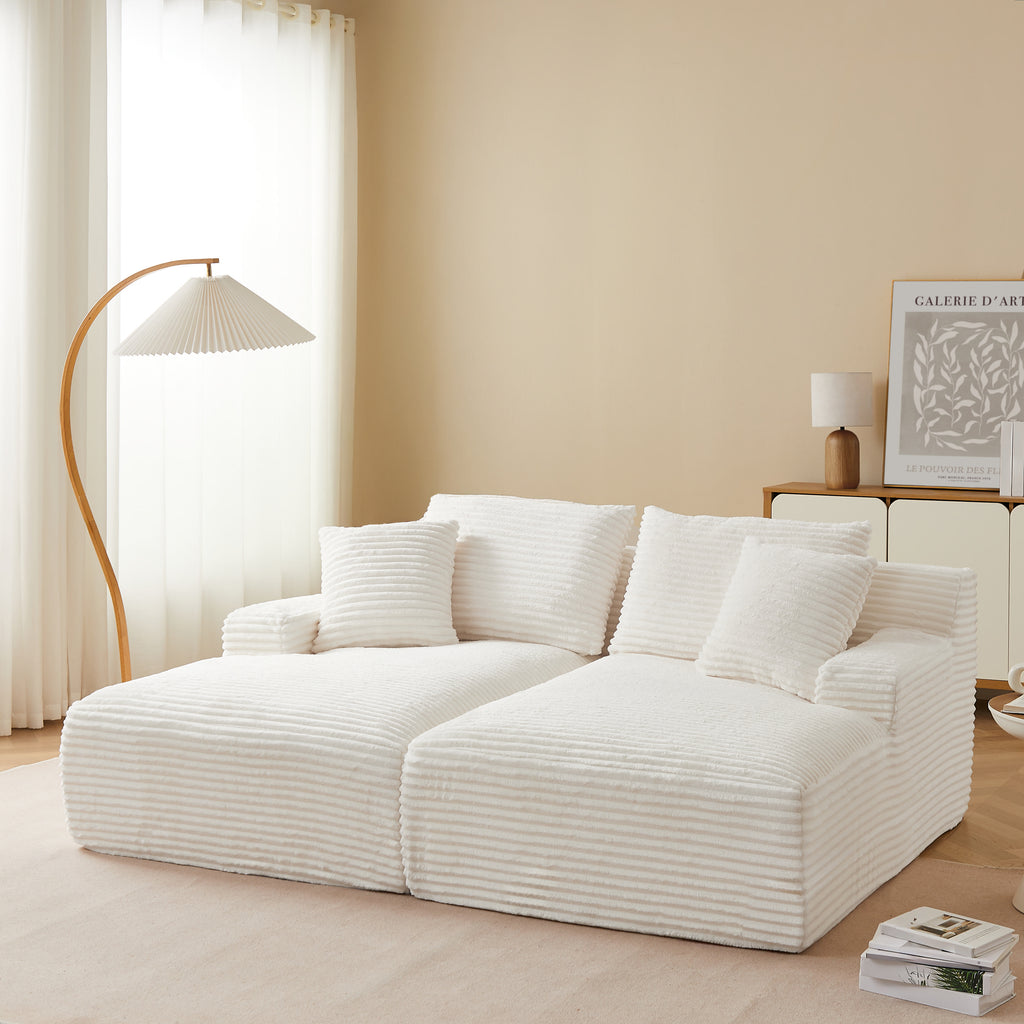KENEDY 79'' 3-Seater Deep Sofa – Off White