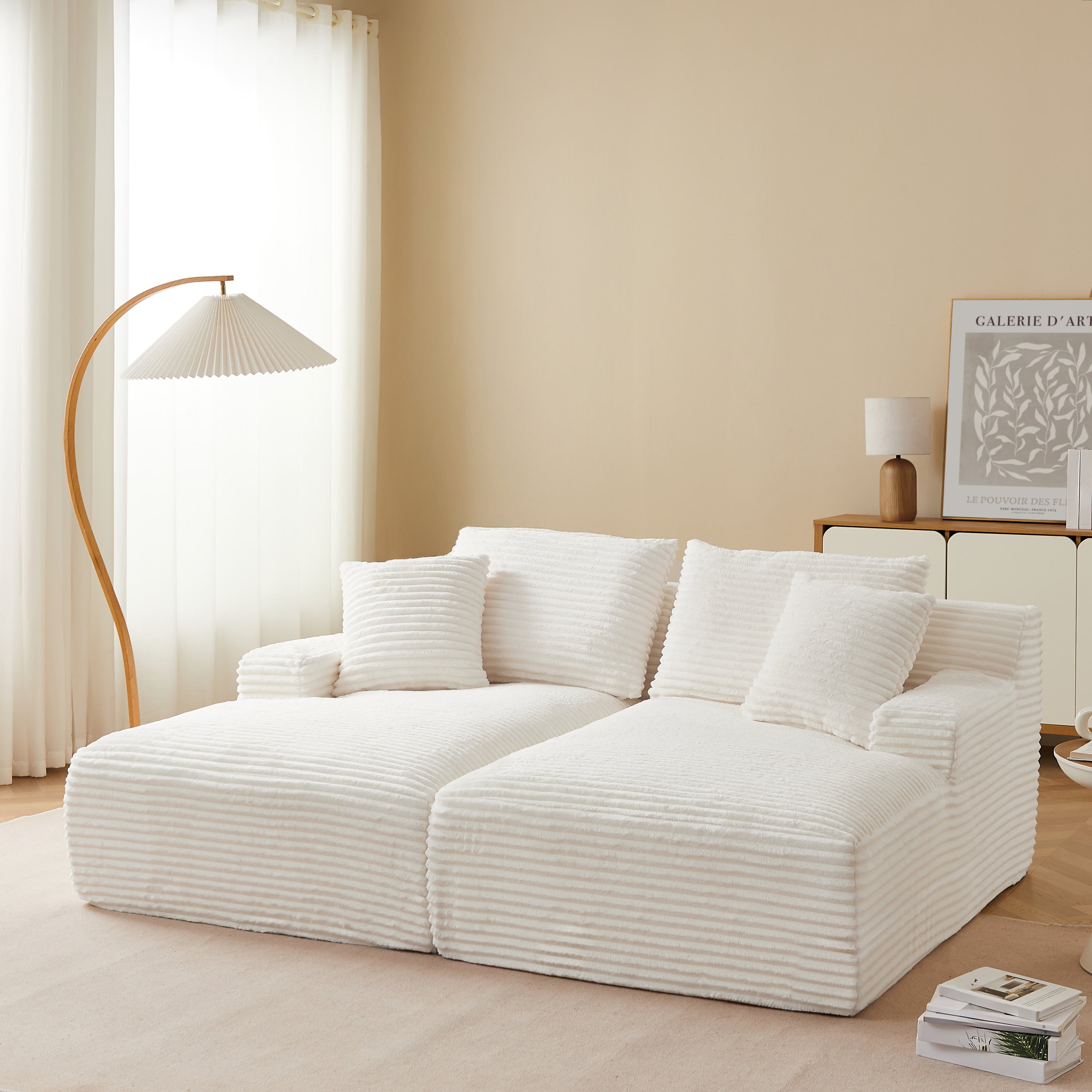 KENEDY 79'' 3-Seater Deep Sofa – Off White