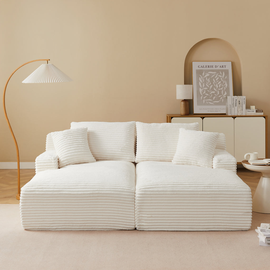 KENEDY 79'' 3-Seater Deep Sofa – Off White