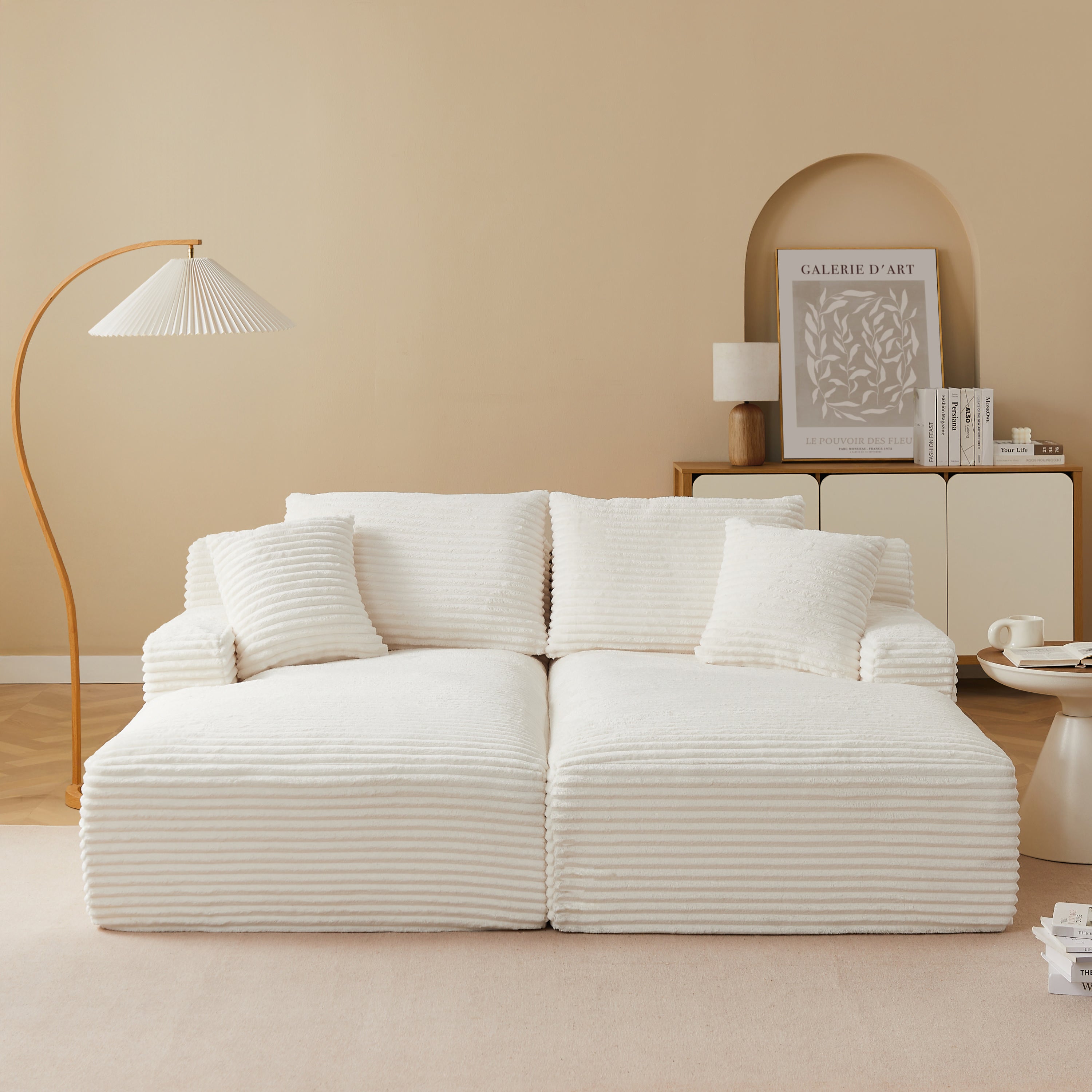 KENEDY 79'' 3-Seater Deep Sofa – Off White