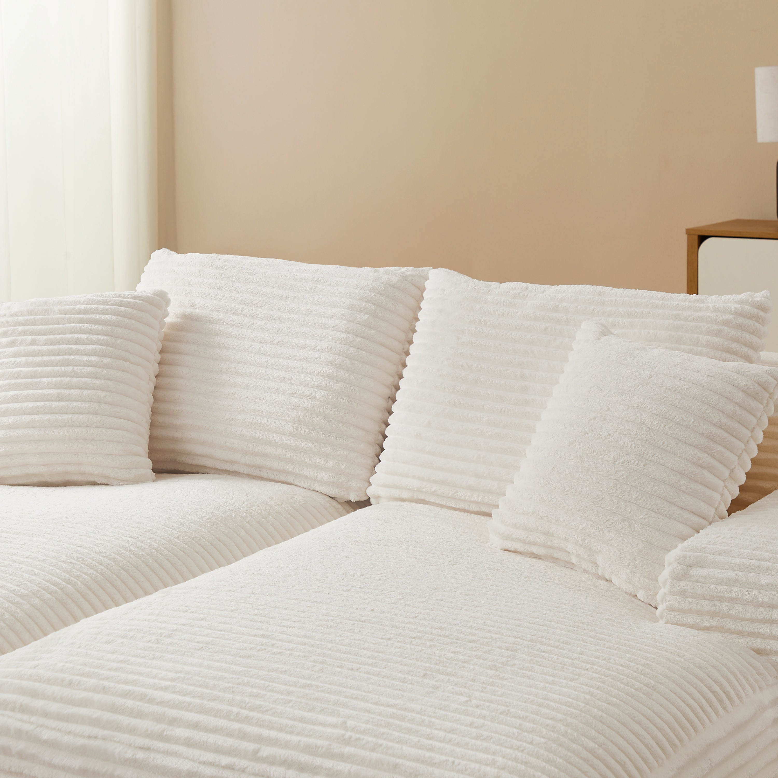 KENEDY 79'' 3-Seater Deep Sofa – Off White