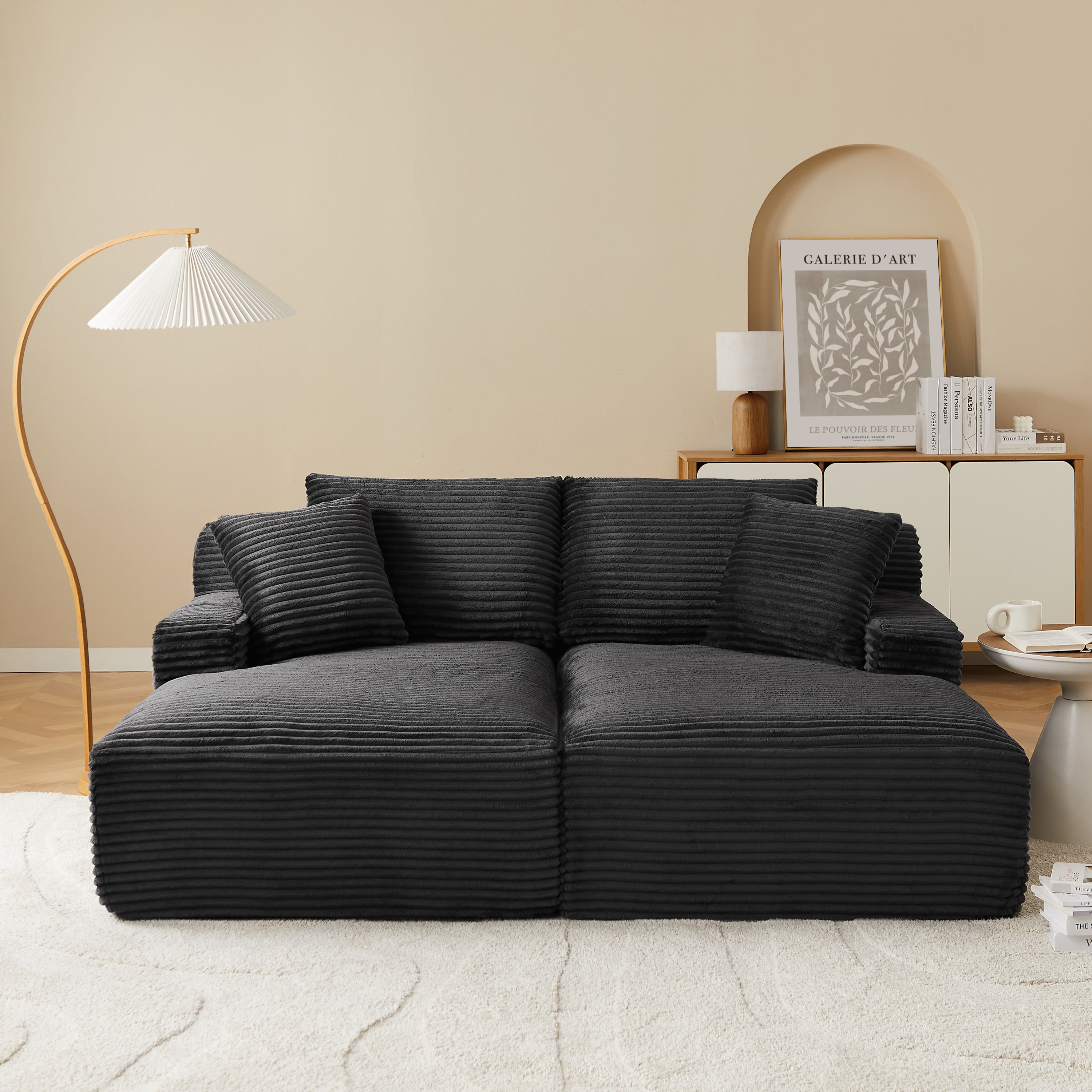 KENEDY 79'' 3-Seater Deep Sofa – Gray