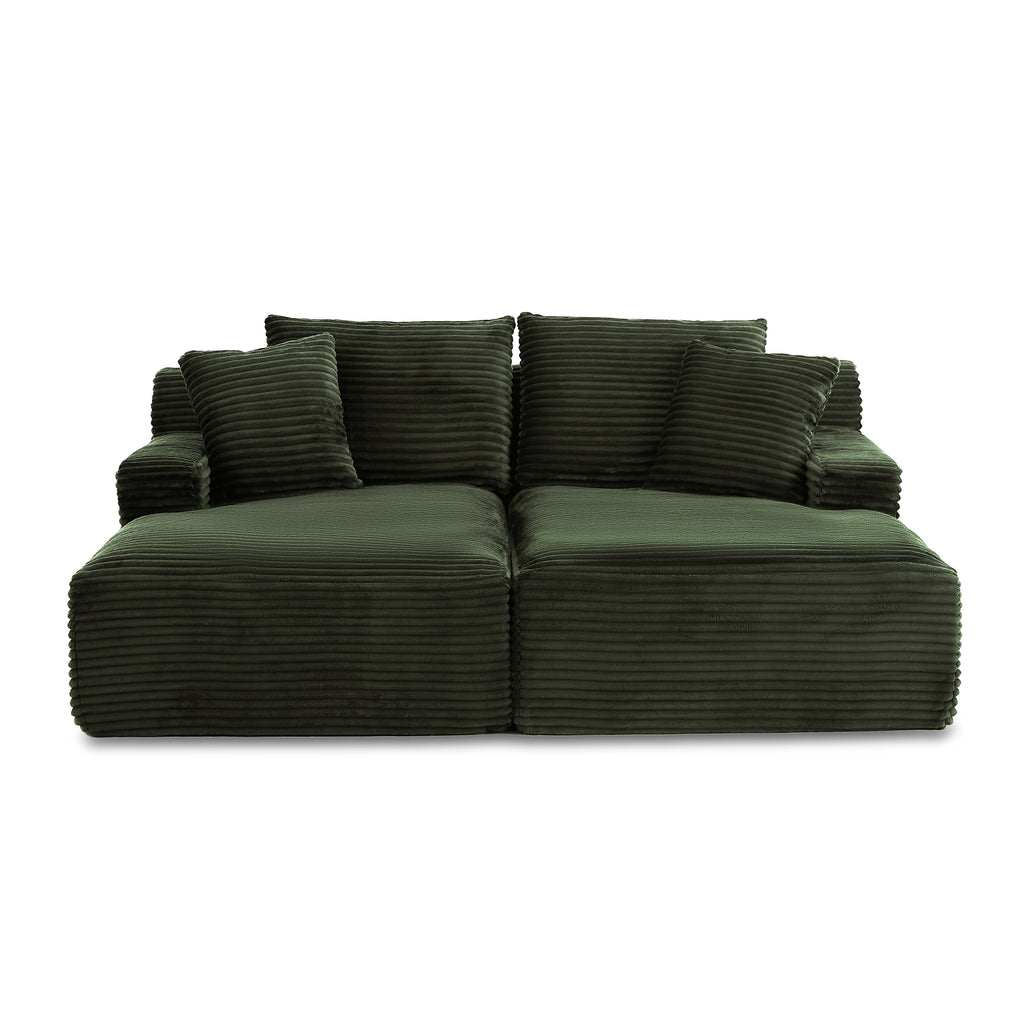 KENEDY 79'' 3-Seater Deep Sofa – Green