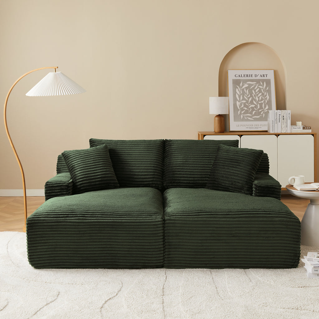KENEDY 79'' 3-Seater Deep Sofa – Green