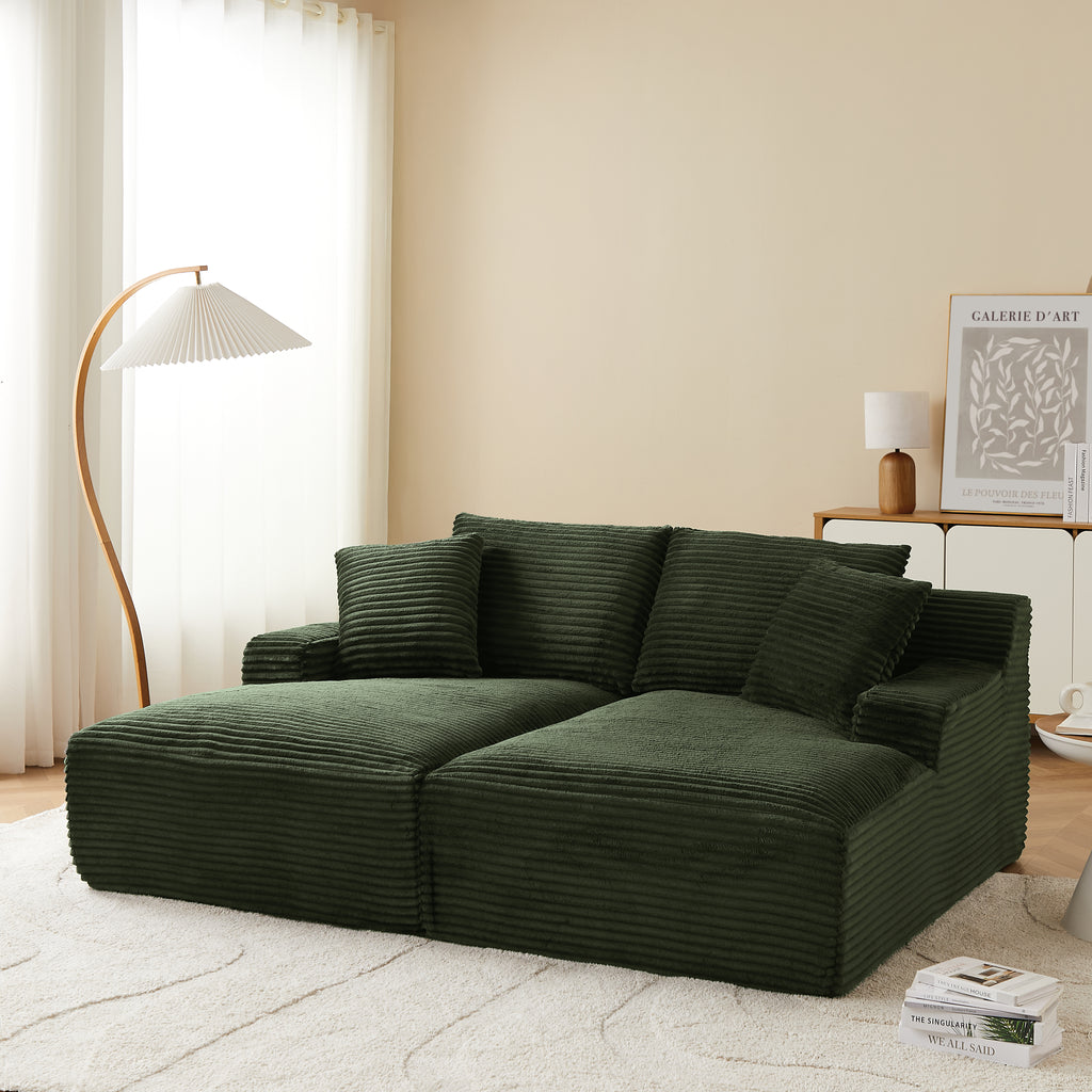 KENEDY 79'' 3-Seater Deep Sofa – Green