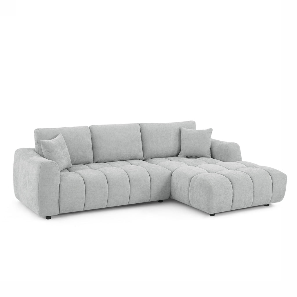 KEREA Right-Facing Fabric Corner Sofa – Gray