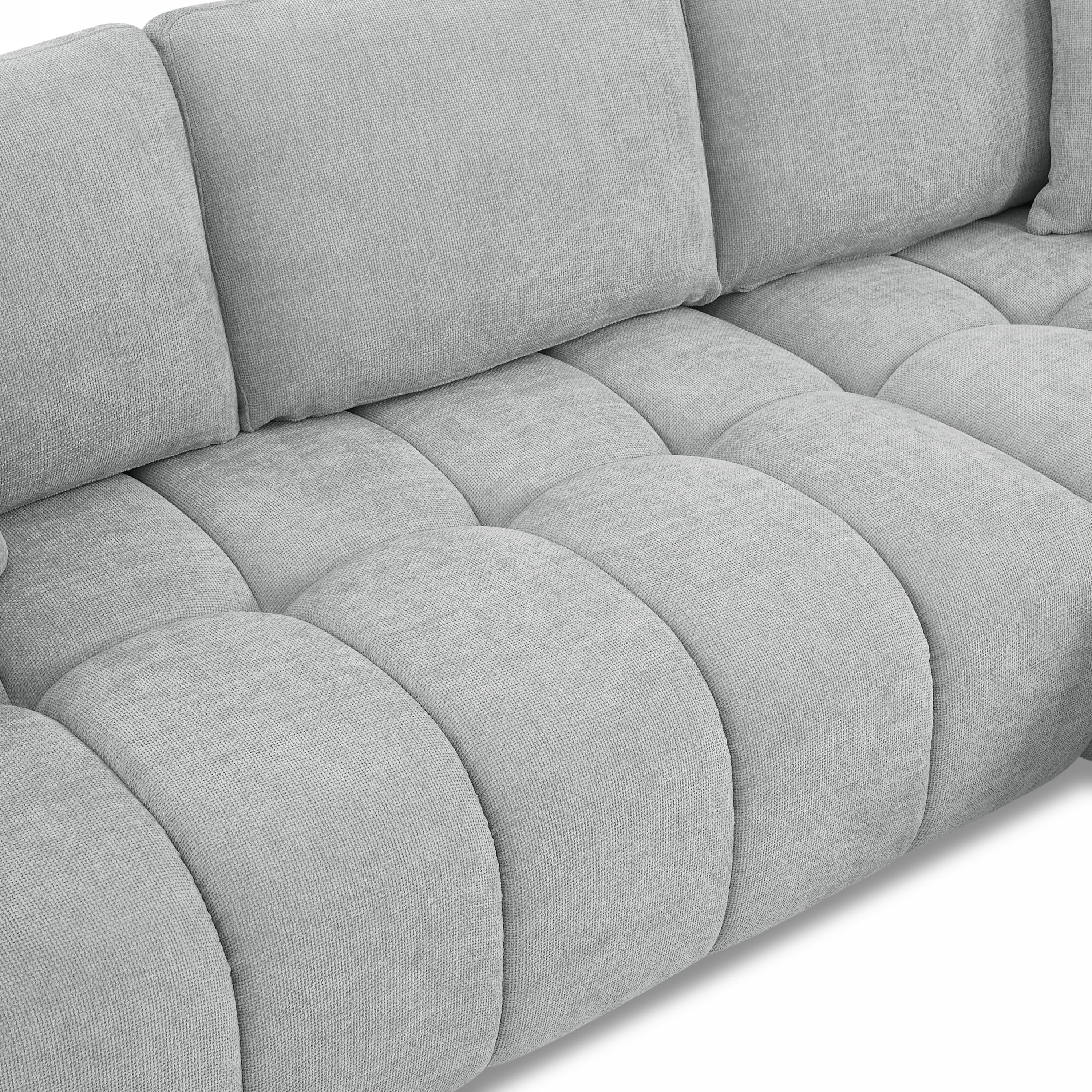 KEREA Right-Facing Fabric Corner Sofa – Gray