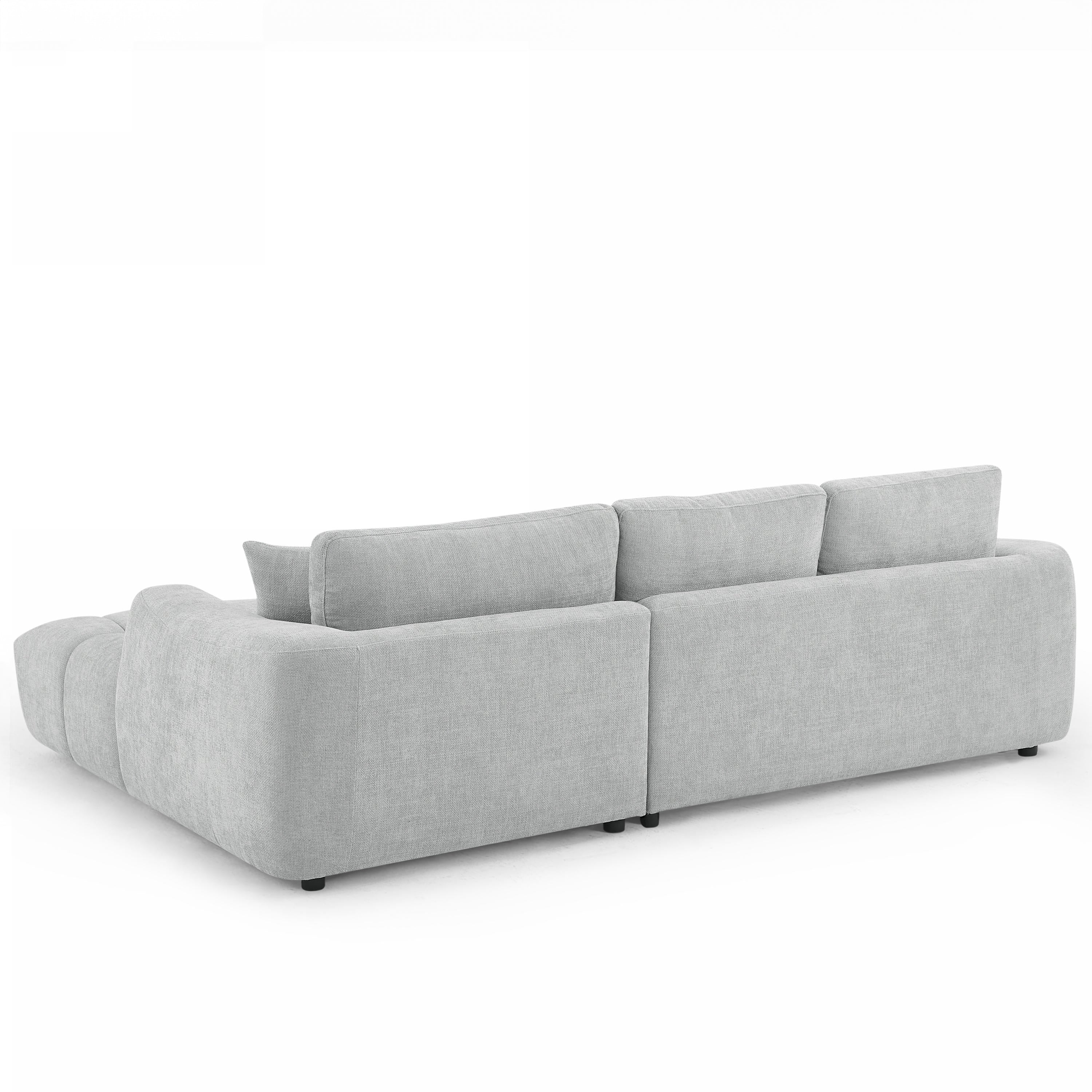 KEREA Right-Facing Fabric Corner Sofa – Gray