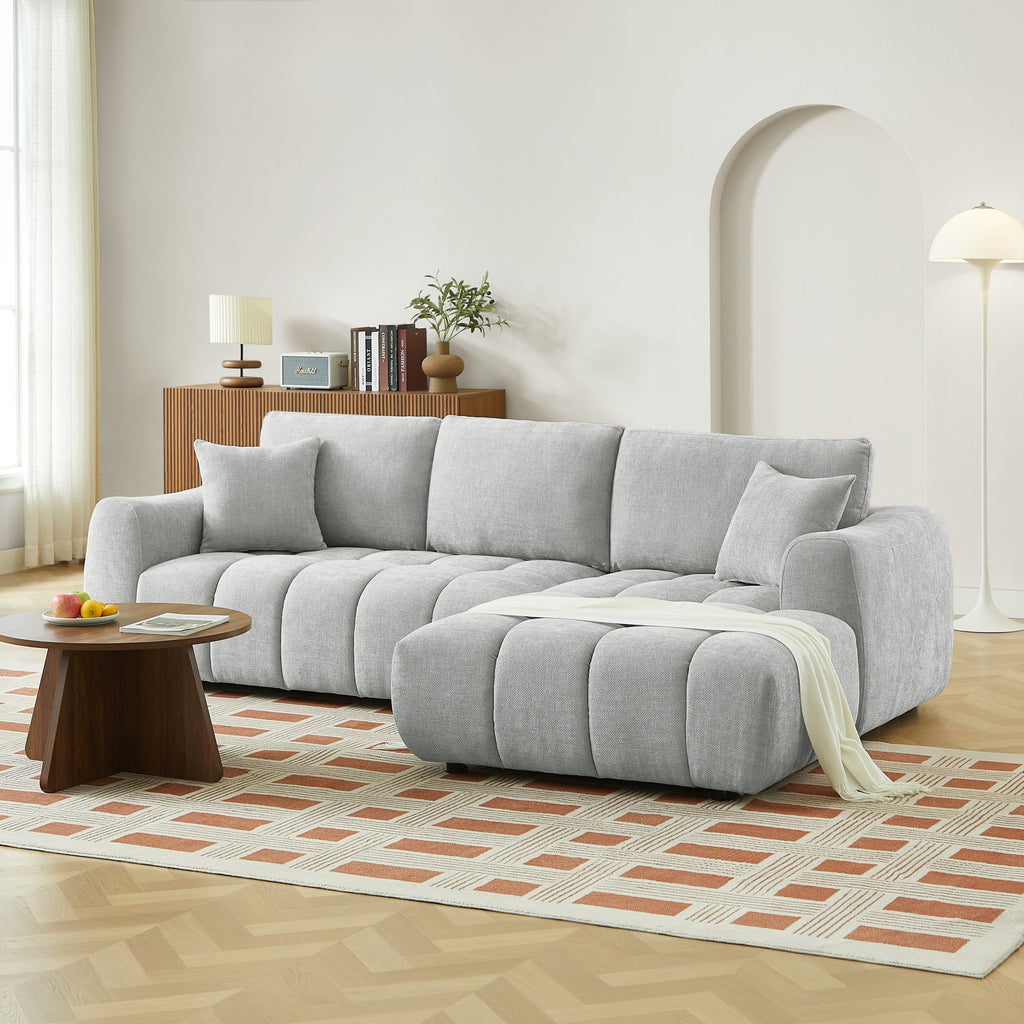KEREA Right-Facing Sectional Sofa – Gray