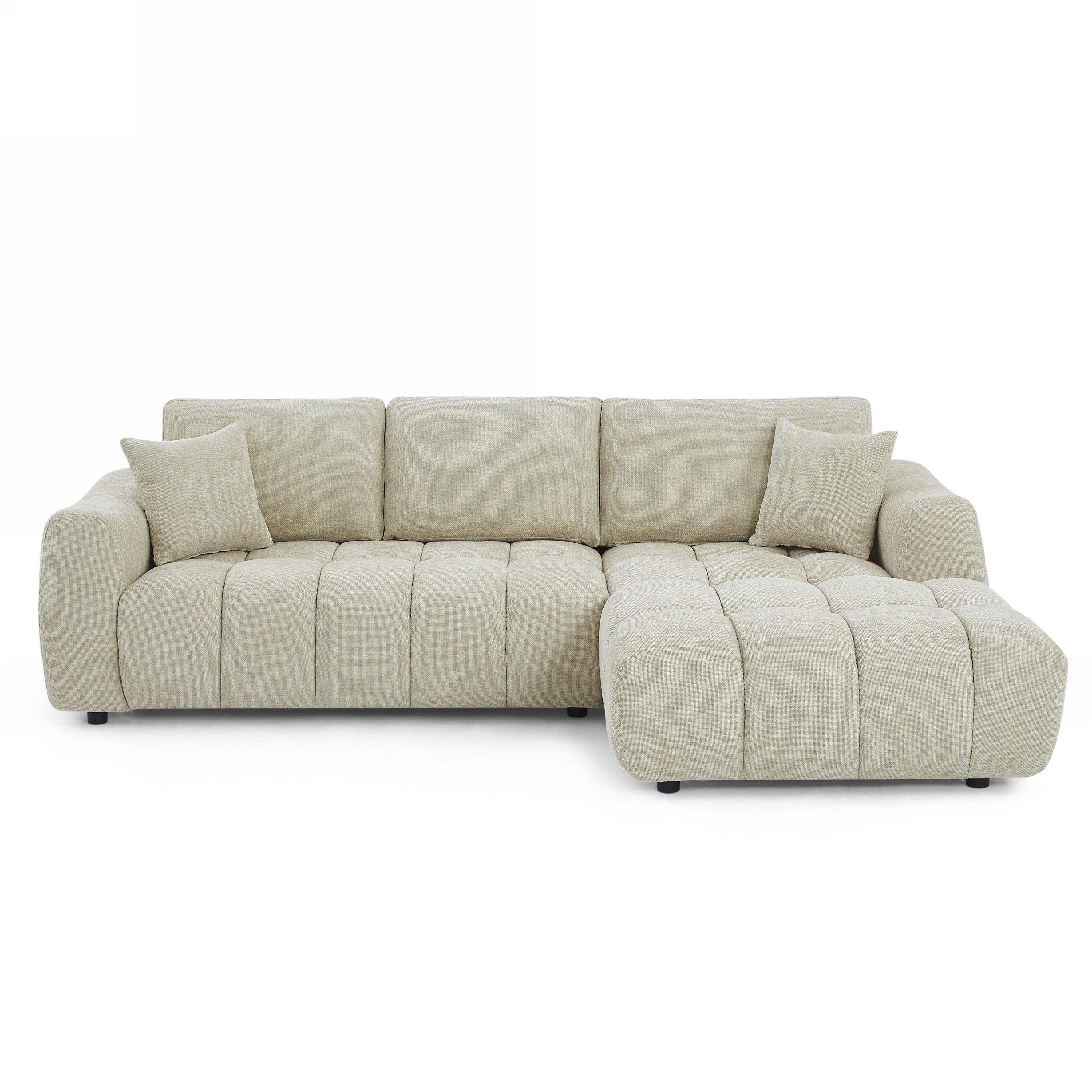 KEREA Right-Facing Fabric Corner Sofa – Taupe