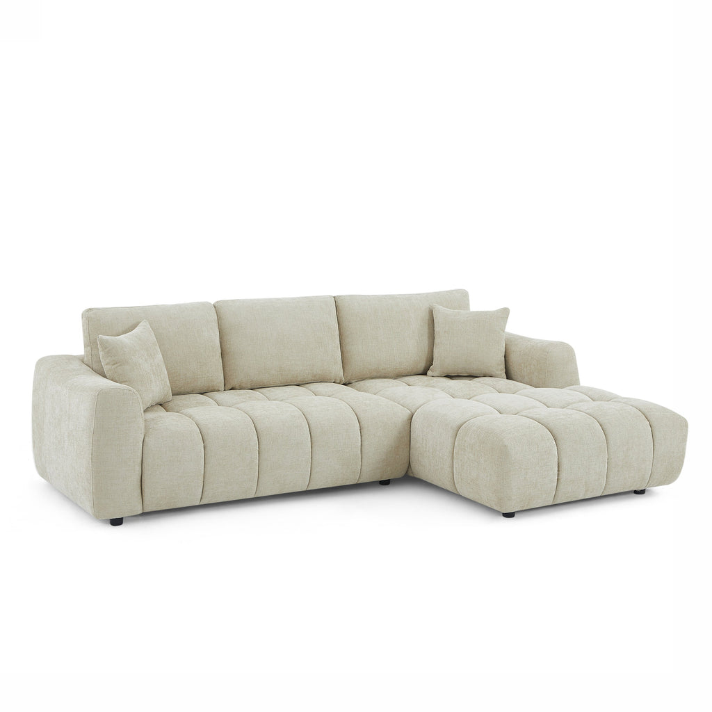 KEREA Right-Facing Fabric Corner Sofa – Taupe